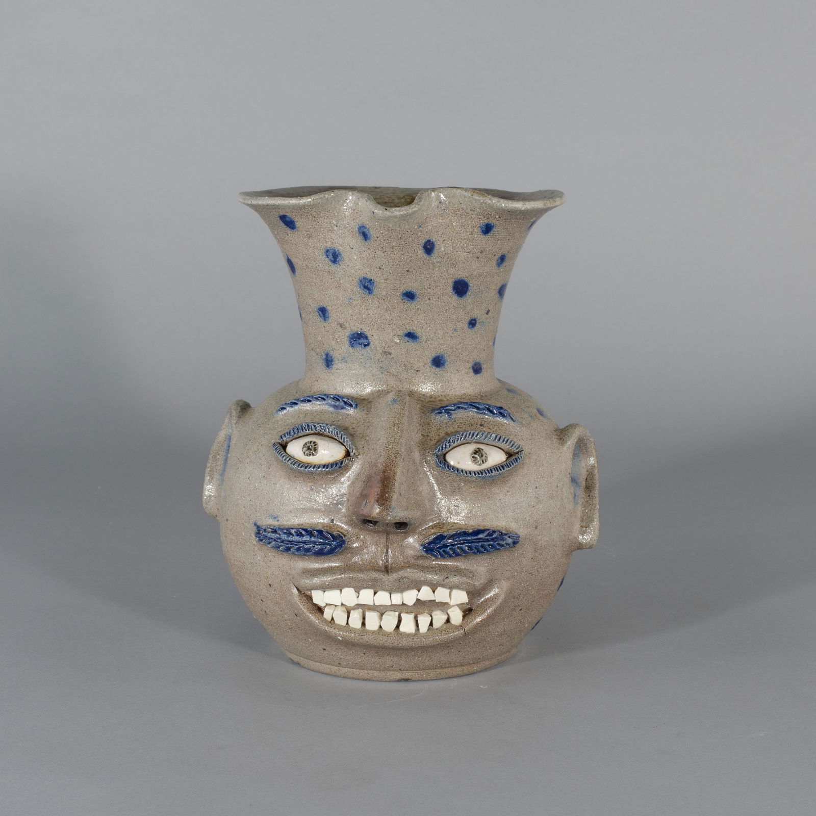 Billy Ray Hussey salt glaze face jug pitcher (1 of 5)