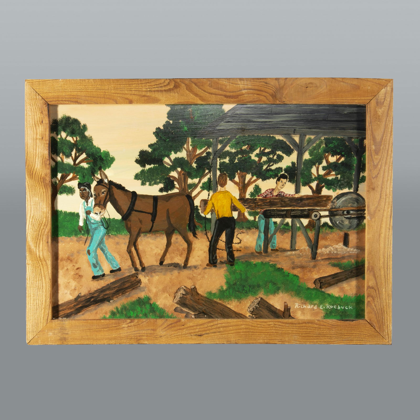 Richard E. Roebuck Folk Art Painting Saw Mill (1 of 4)