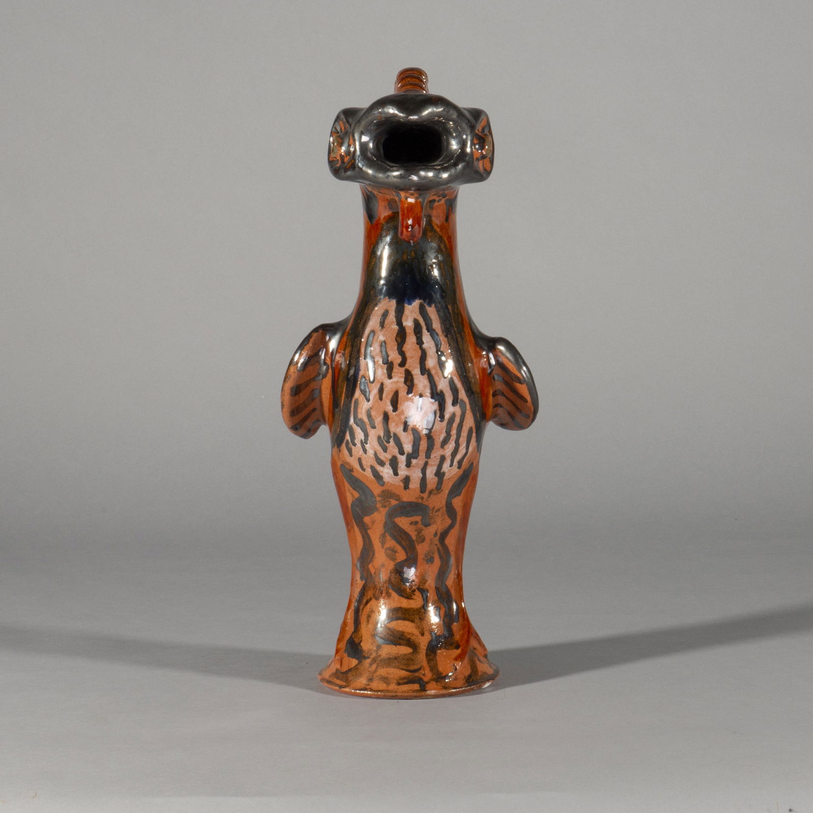 Billy Ray Hussey Rooster 18": signed on bottom Wake Up Call and BH. Stamped on base Southern Folk Pottery Collectors Society. A very large size and bold piece of pottery at 18" in height. Condition is excellent