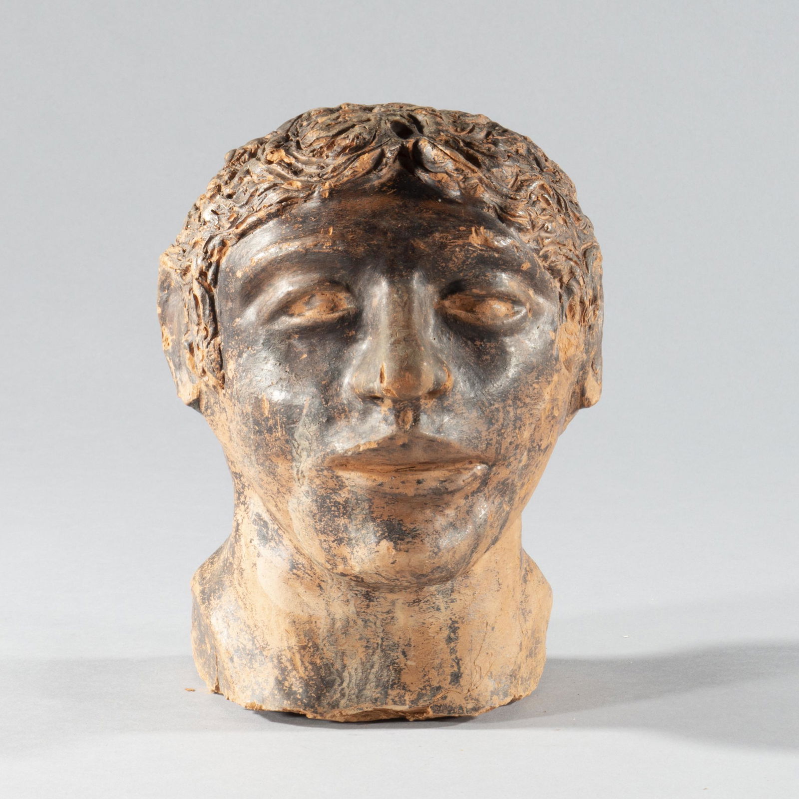 Folk Art Clay Head Sculpture (1 of 6)