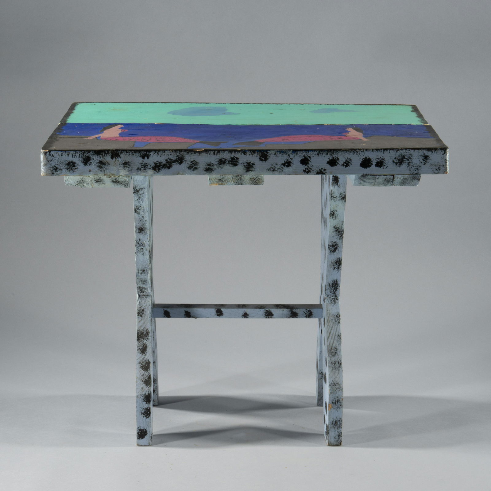Jim Lewis Folk Art Painted table (1 of 6)