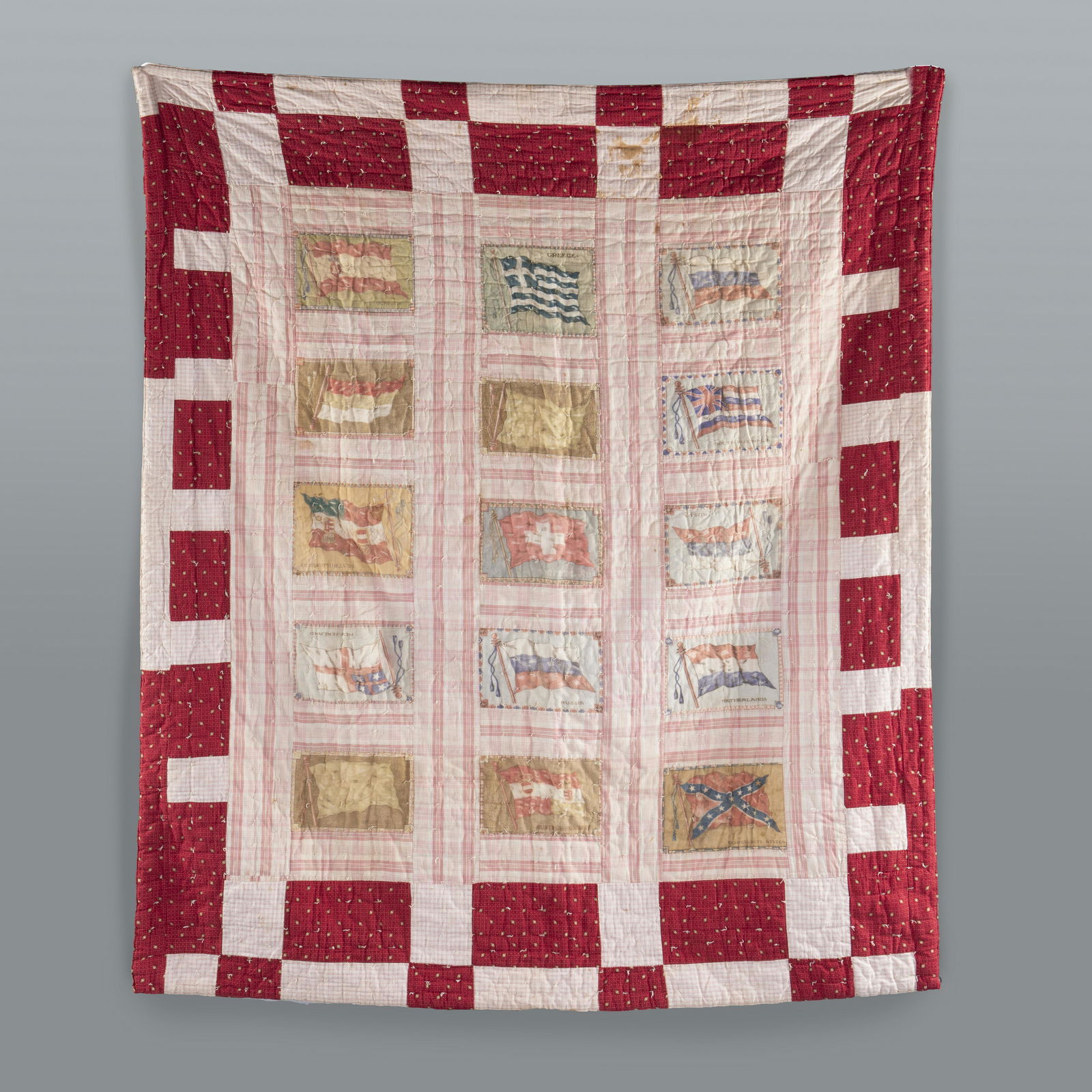 1920s quilt with Confederate Flag (1 of 3)