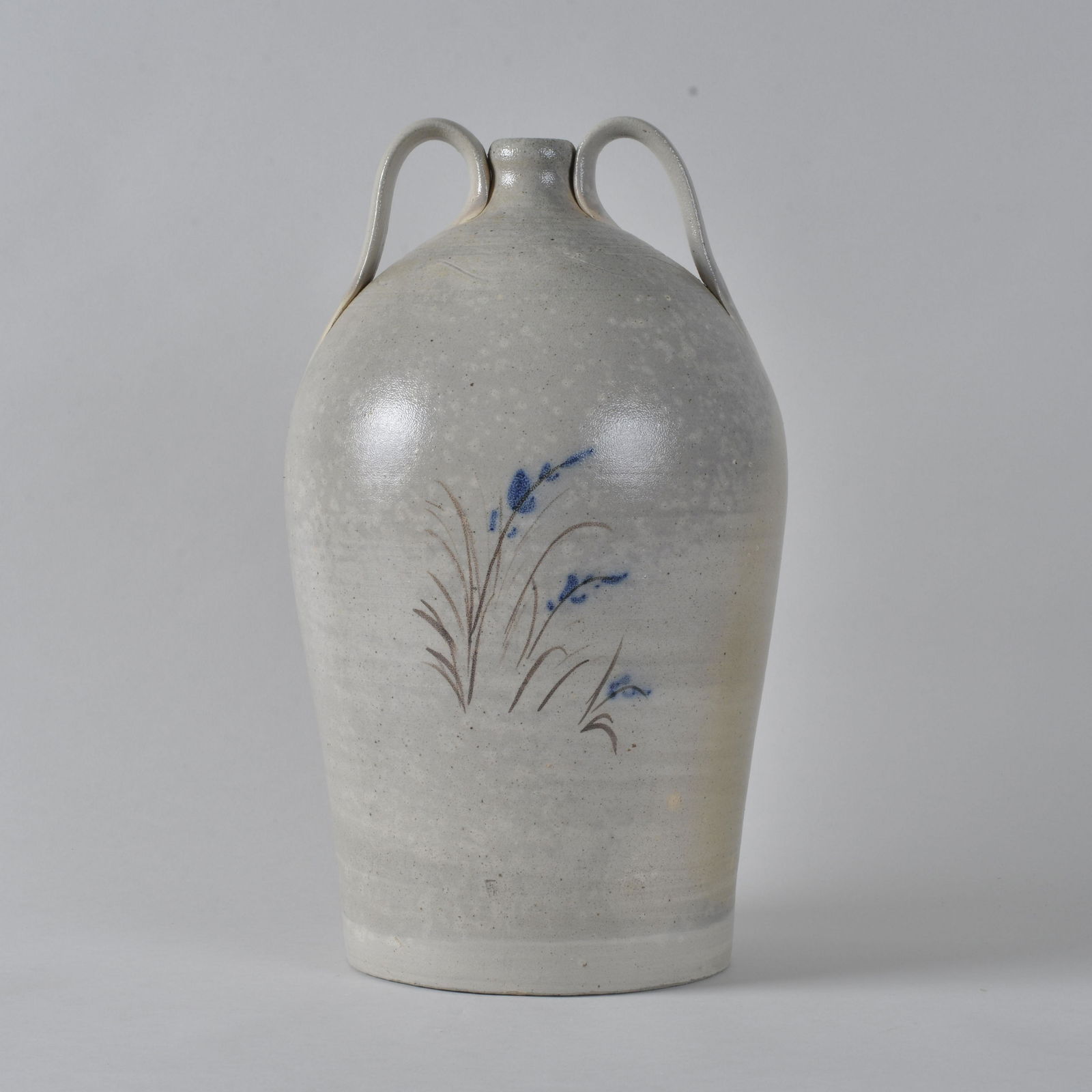 ML Owens Salt Glaze Blue Decorated Jug 1993 (1 of 5)