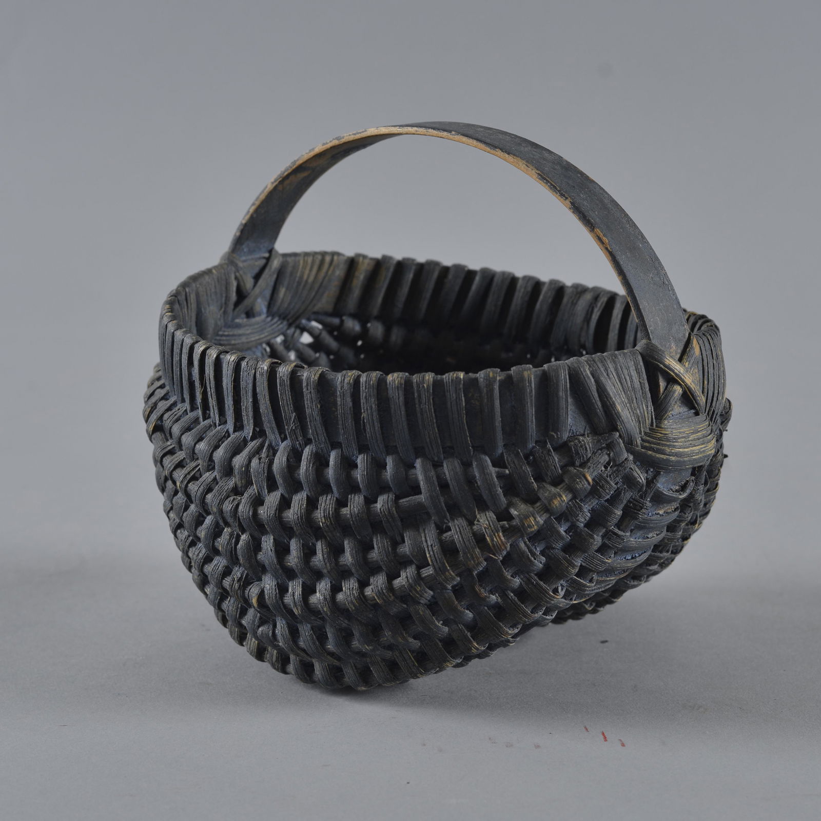 Antique Blue Painted Oak Split Basket (1 of 5)