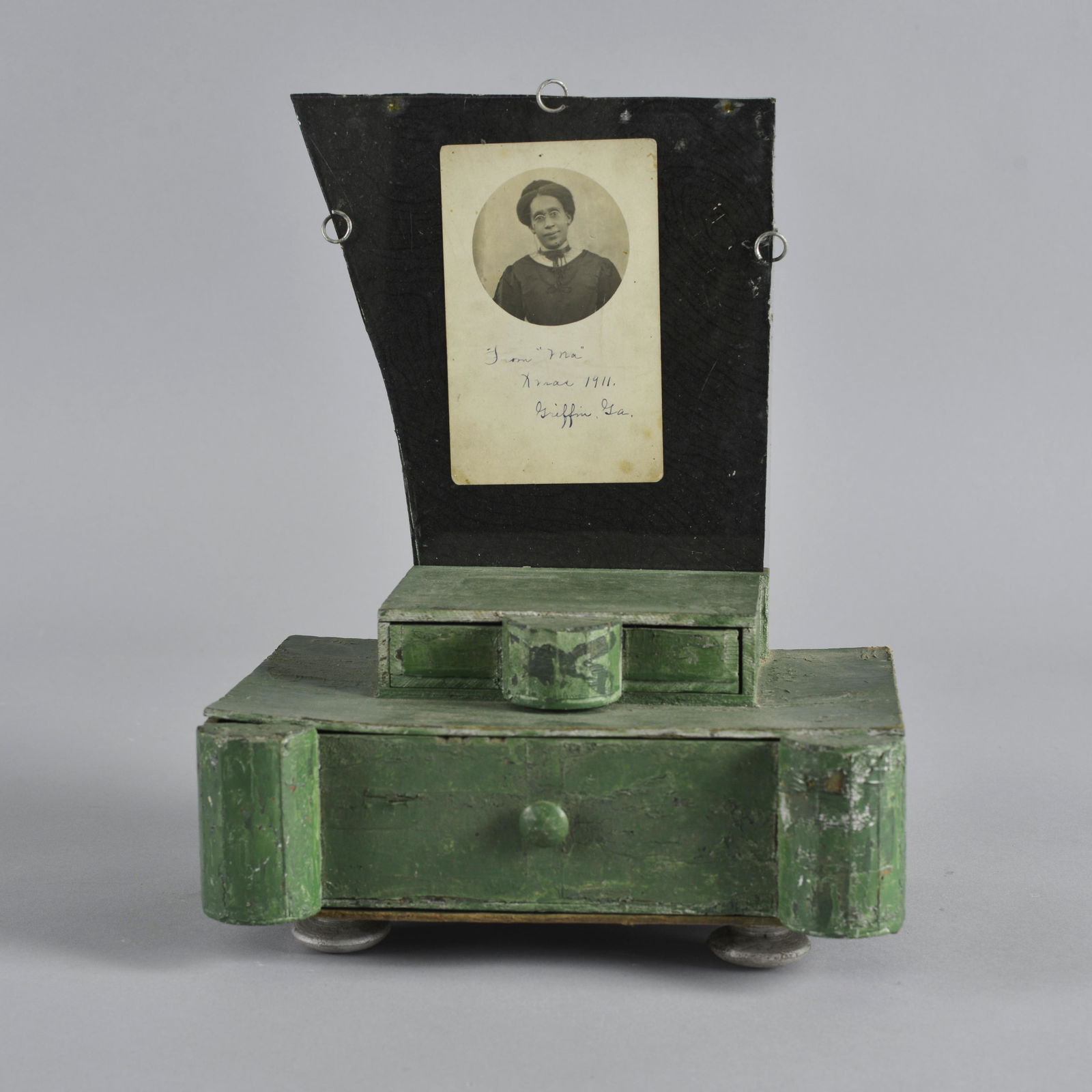 African American Green Painted Dresser Box (1 of 8)