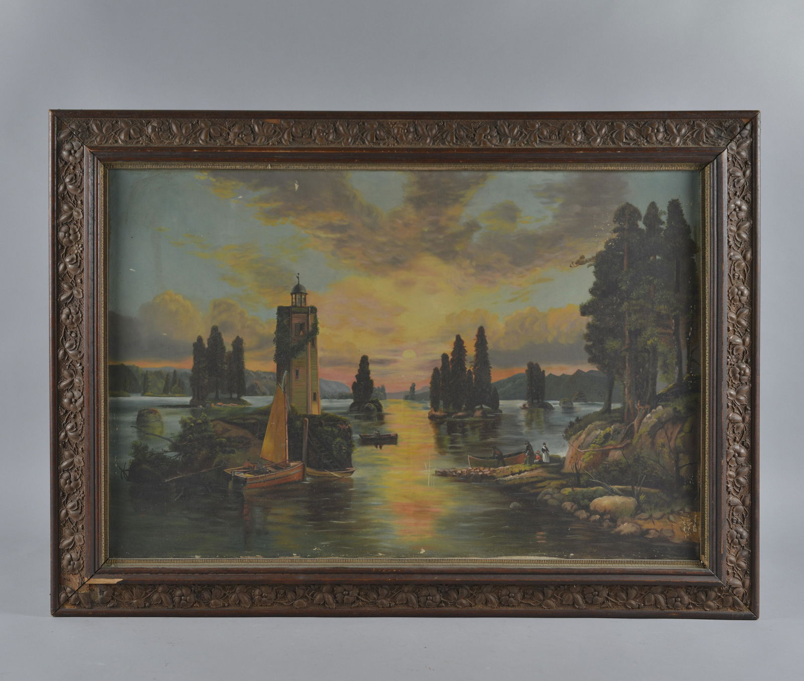 ca. 1900 American School Oil Painting on Canvas (1 of 8)
