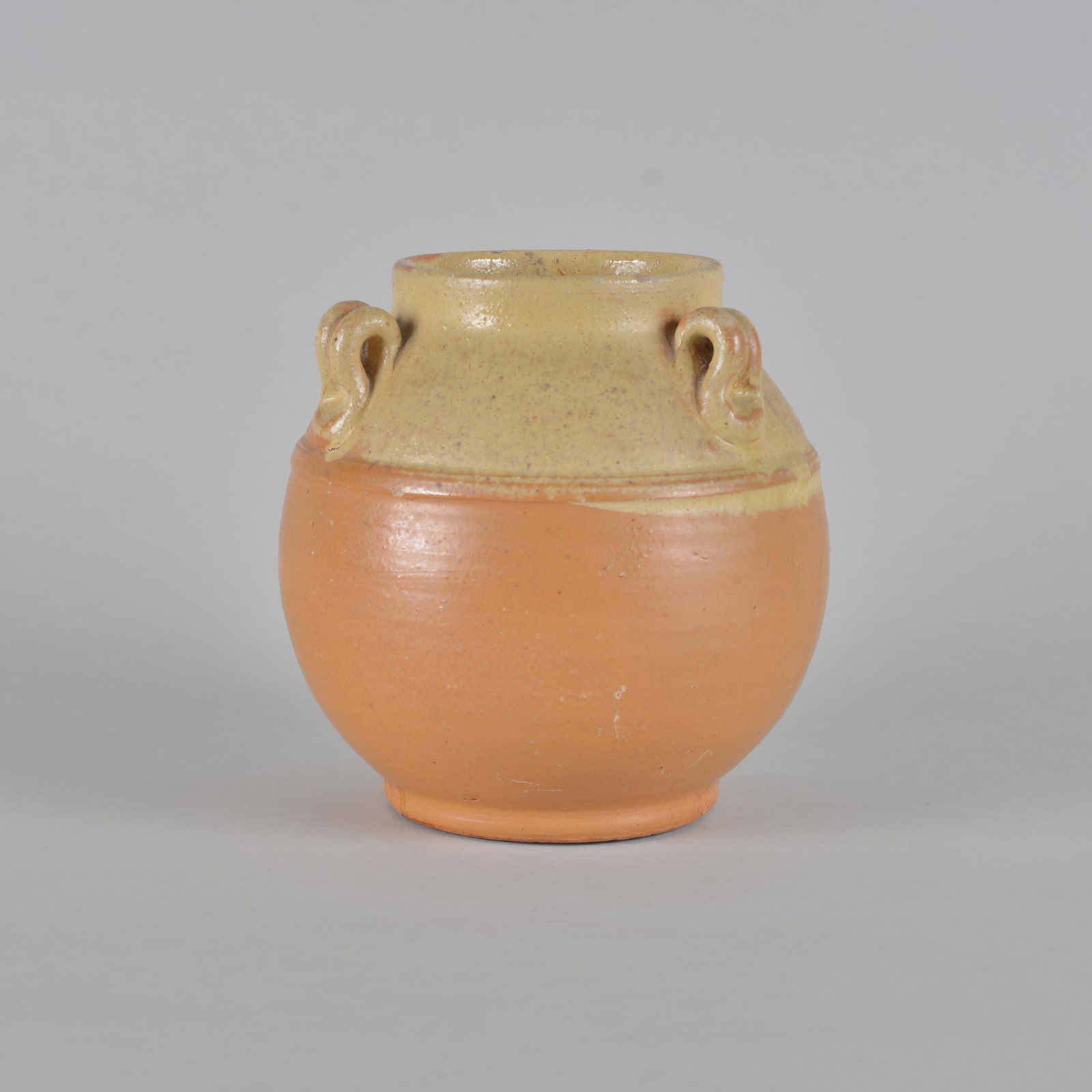 RARE Jugtown Orange Yellow 2 tone Chinese vase (1 of 6)