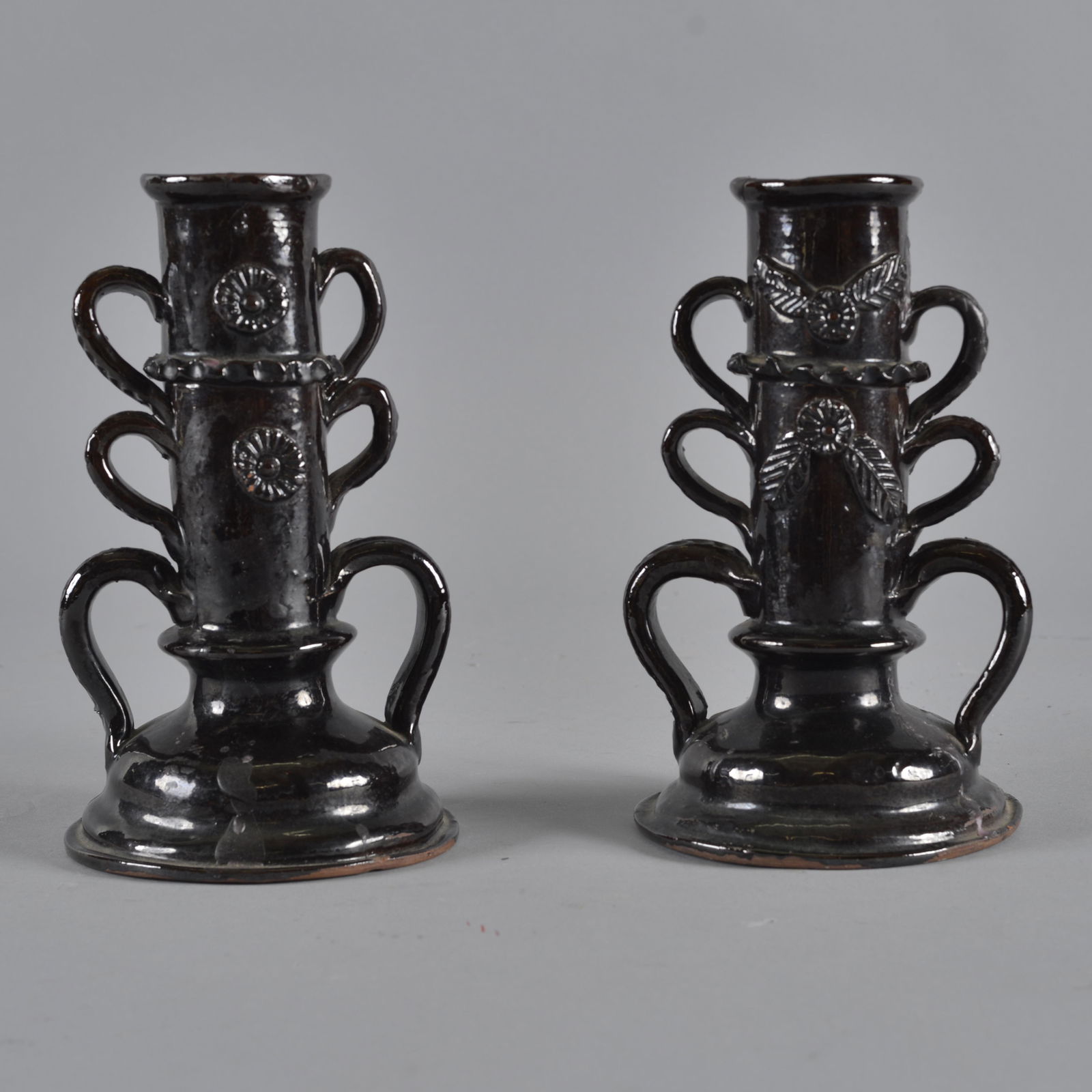Redware Candle Sticks ca. 1840 (1 of 12)