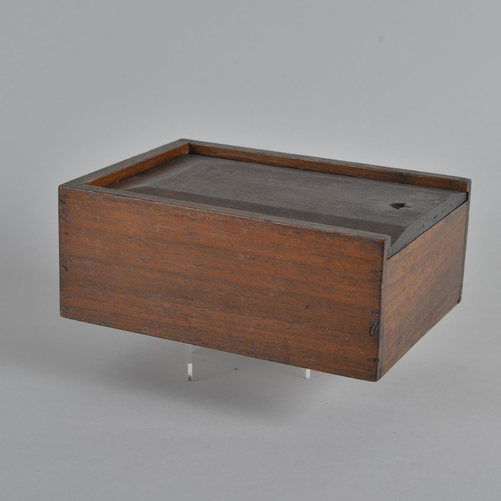 Early Walnut Candle Box Slide lid box (1 of 5)