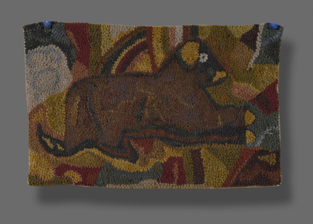 Lying Dog Hooked Rug (1 of 4)