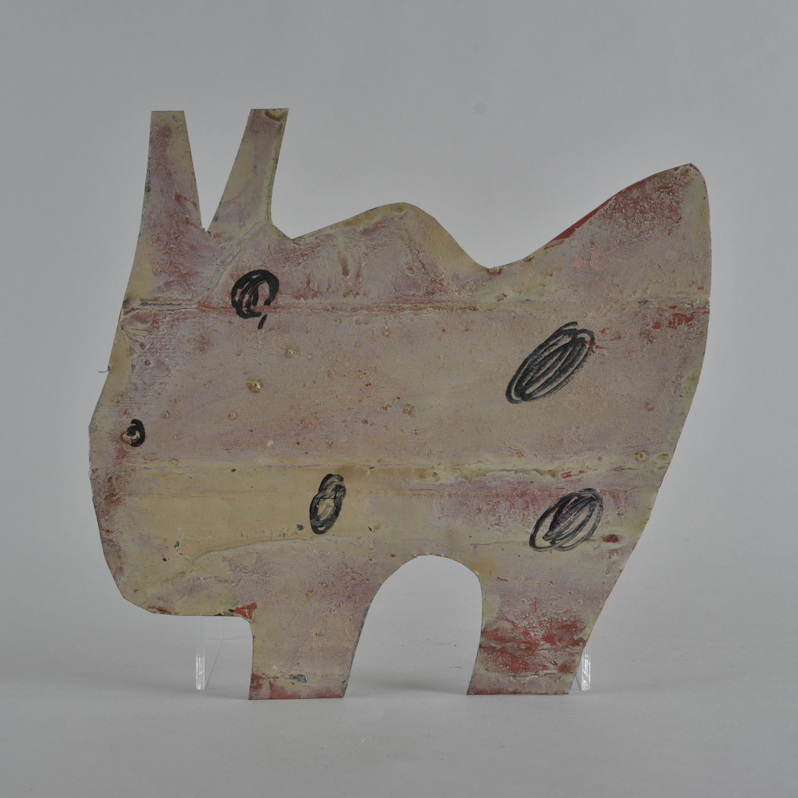 RA Miller folk art tin cut out Rabbit (white) (1 of 6)