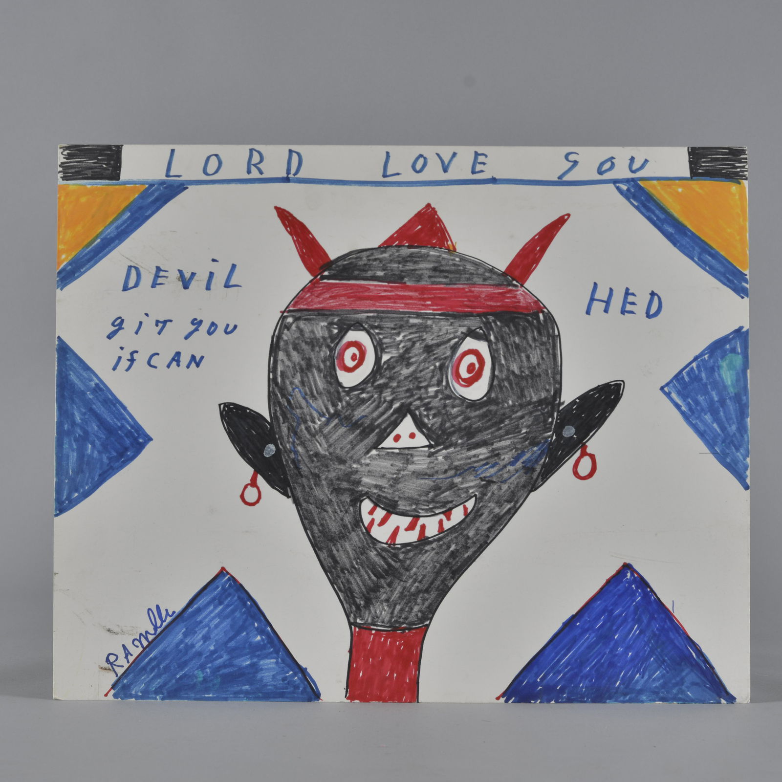 RA Miller devil head painting with picture (1 of 2)