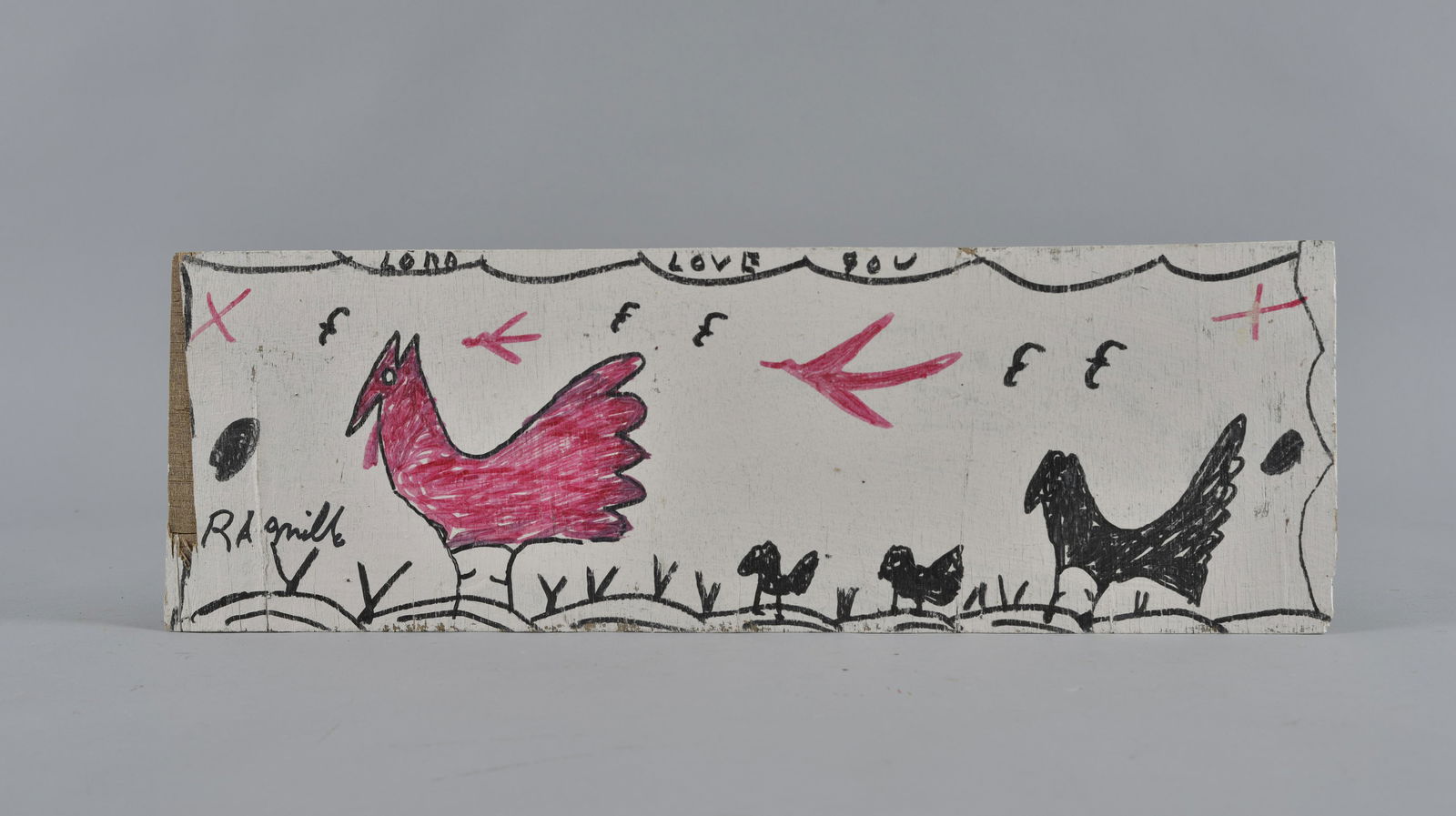 RA Miller Folk Art Painting on tin (1 of 2)