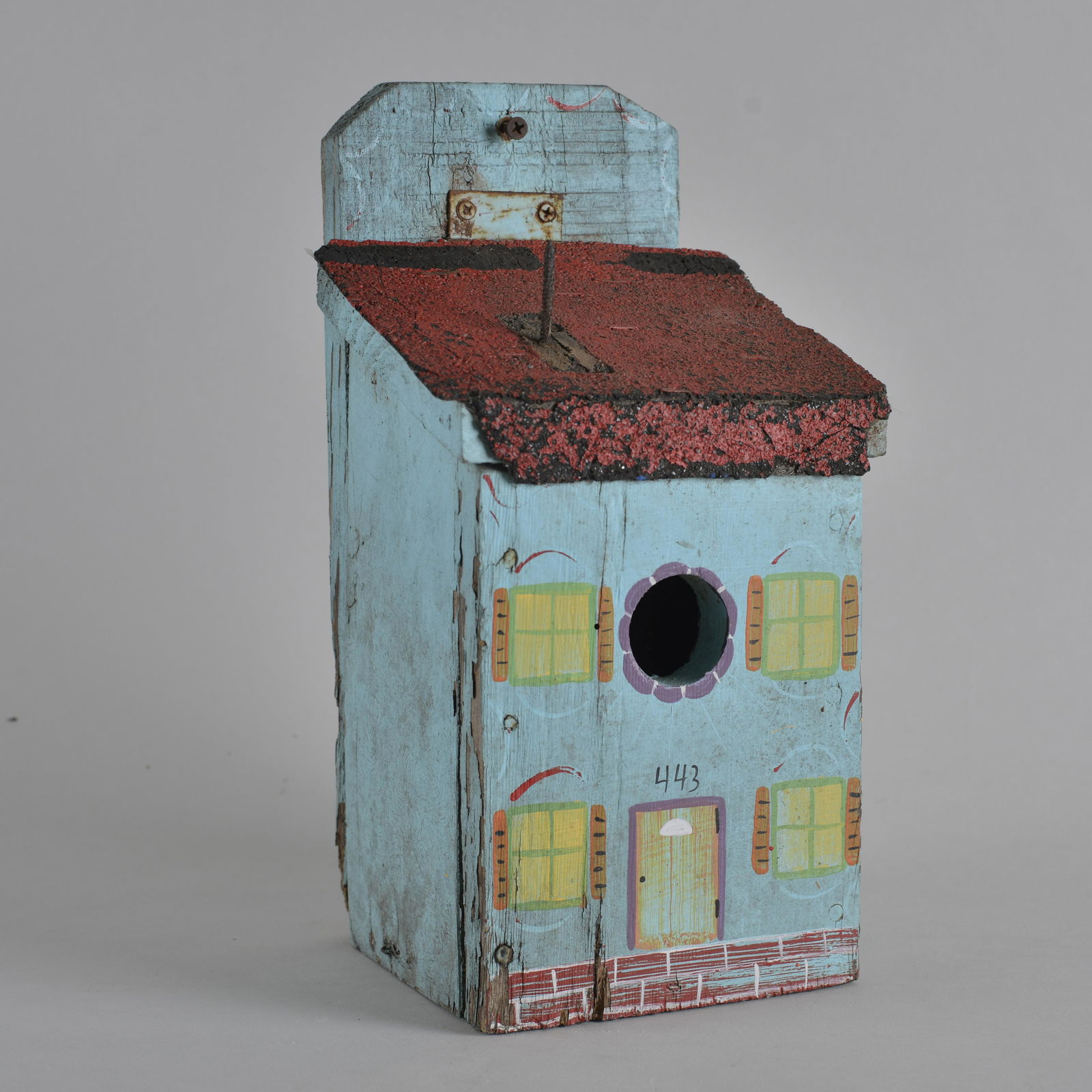 Benny Carter Folk art bird house (blue) (1 of 7)