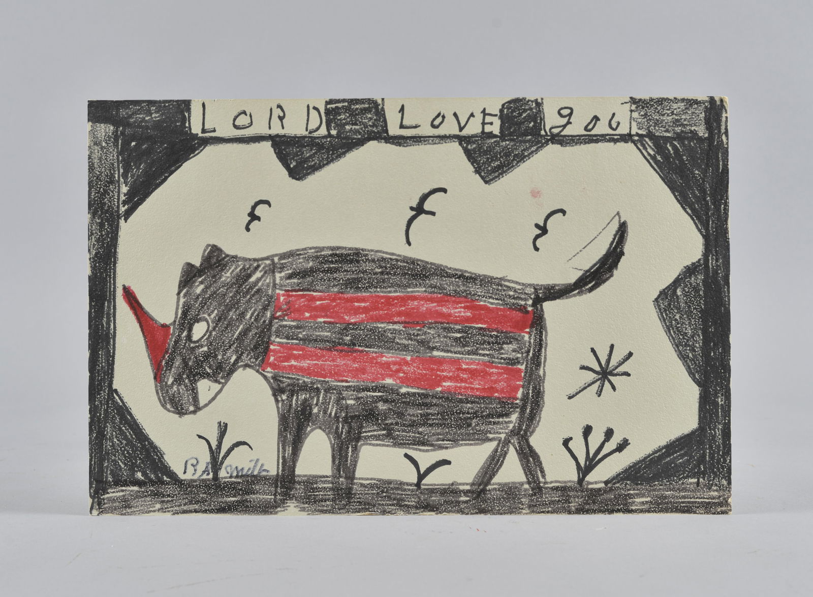 RA Miller drawing on board (rhino) (1 of 3)