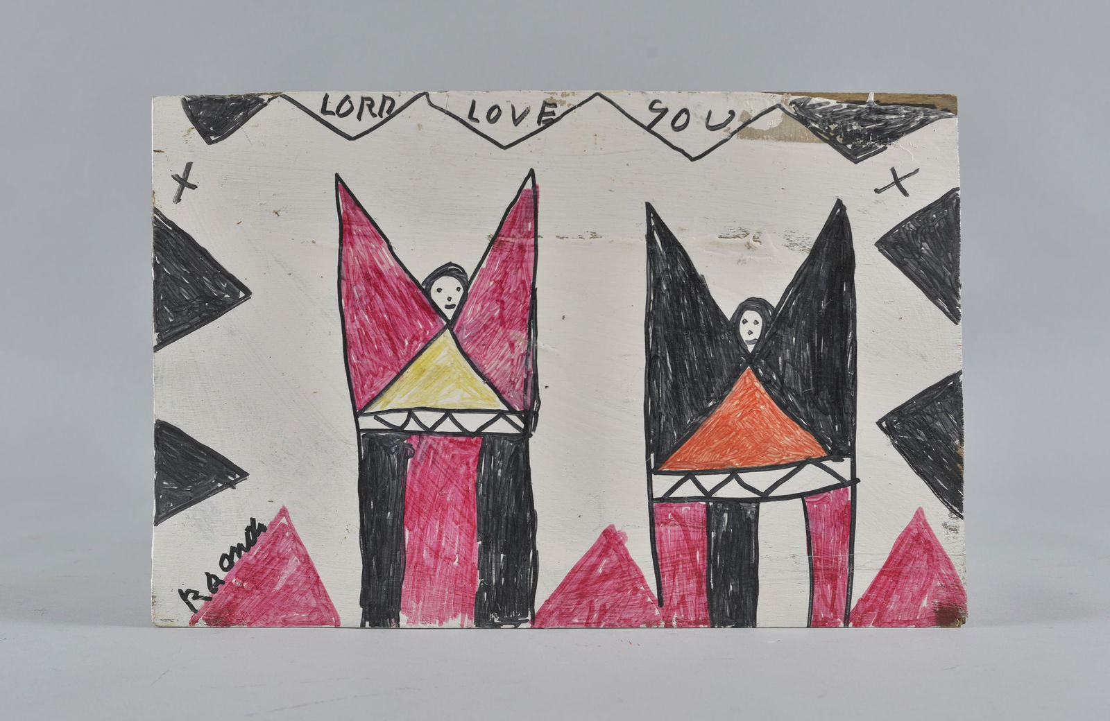 RA Miller angels drawing on wood (1 of 2)