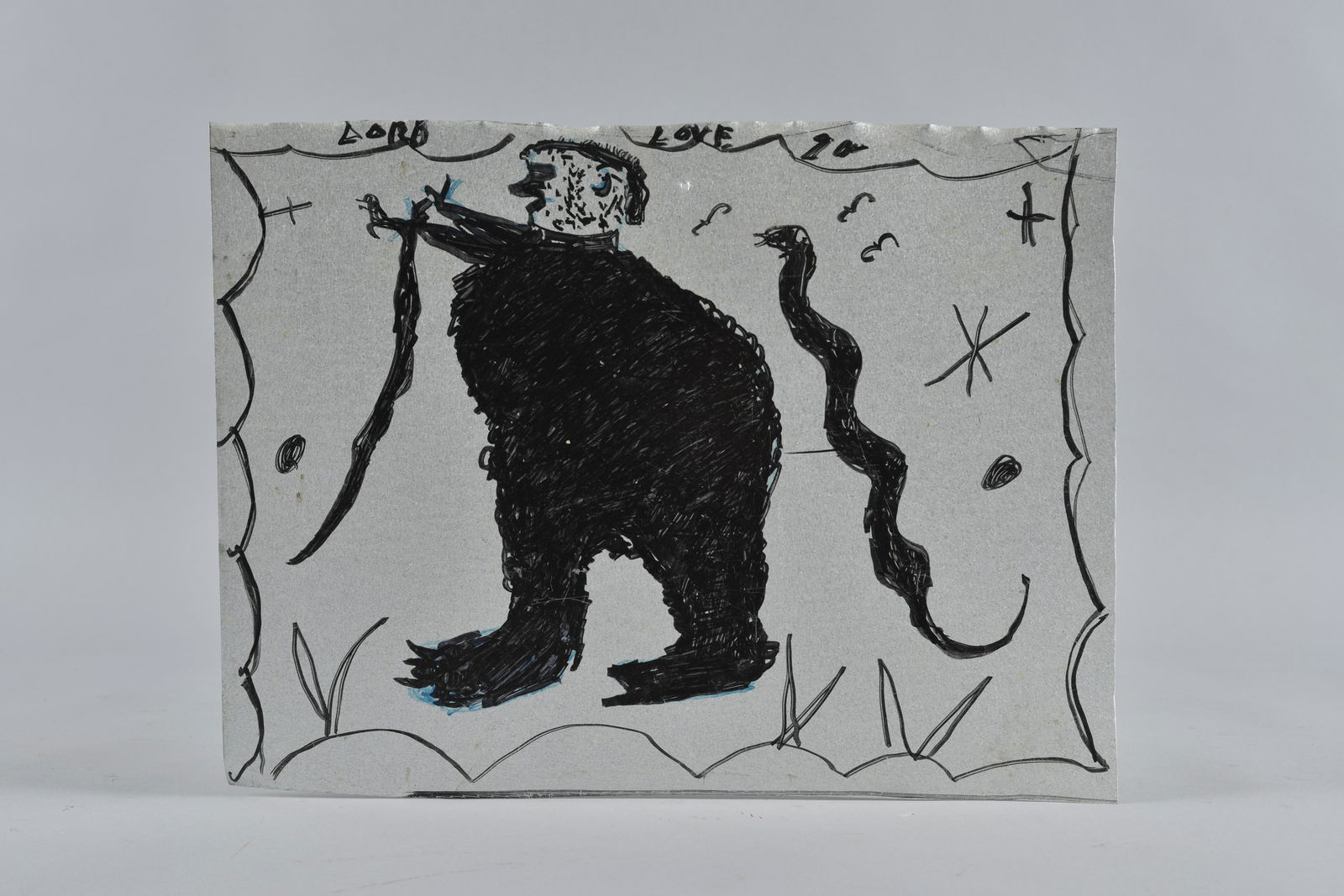 RA Miller Monkey Drawing Furry Man catching snakes (1 of 2)