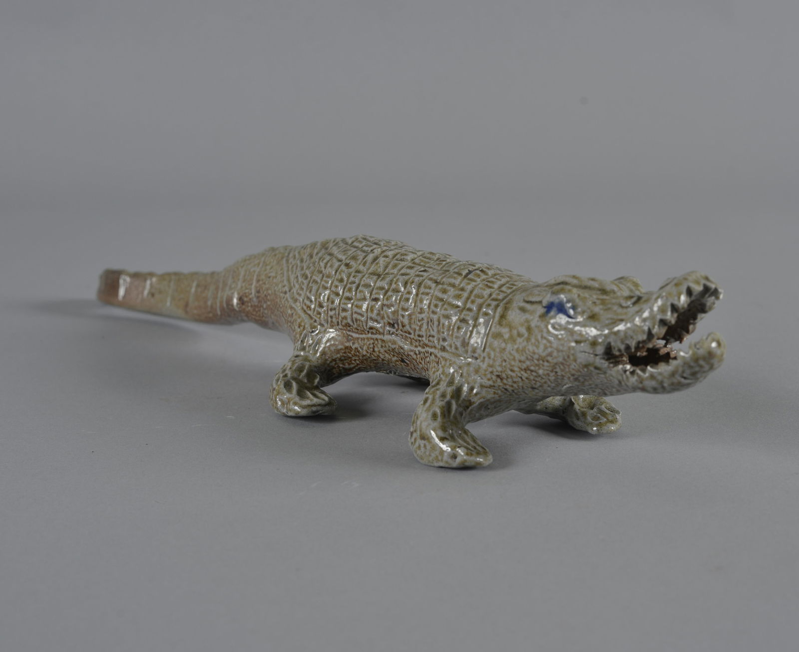 Charles Moore Pottery Alligator 1998: 18" length - salt glaze pottery alligator. Signed and dated on the bottom Charles Moore 1998