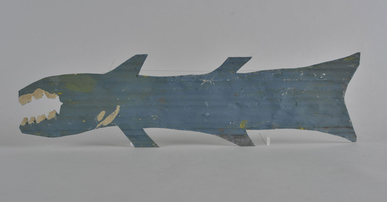 RA Miller folk art tin cutout (blue shark) (1 of 5)