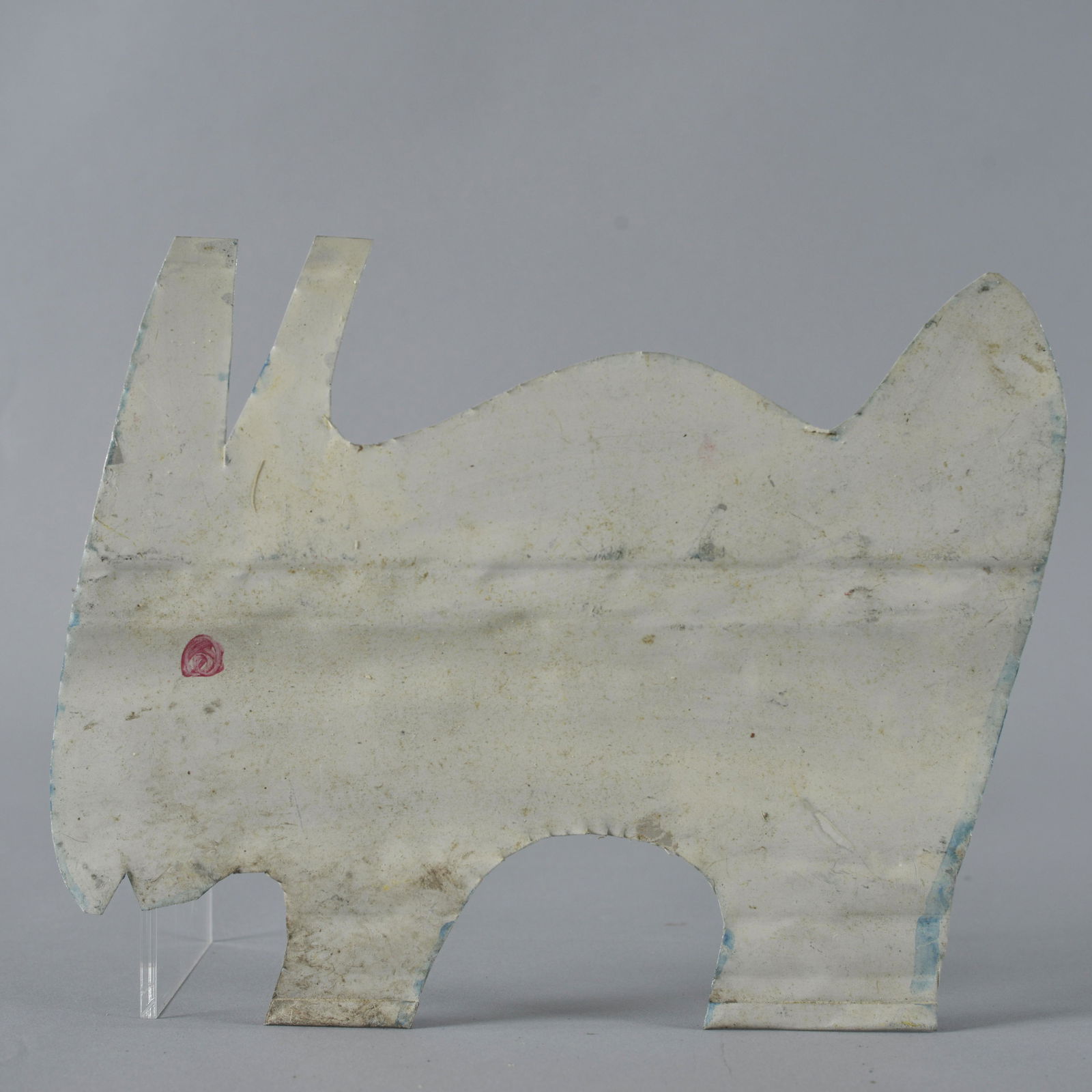 RA Miller folk art tin cut out RABBIT (white red eyes) (1 of 3)