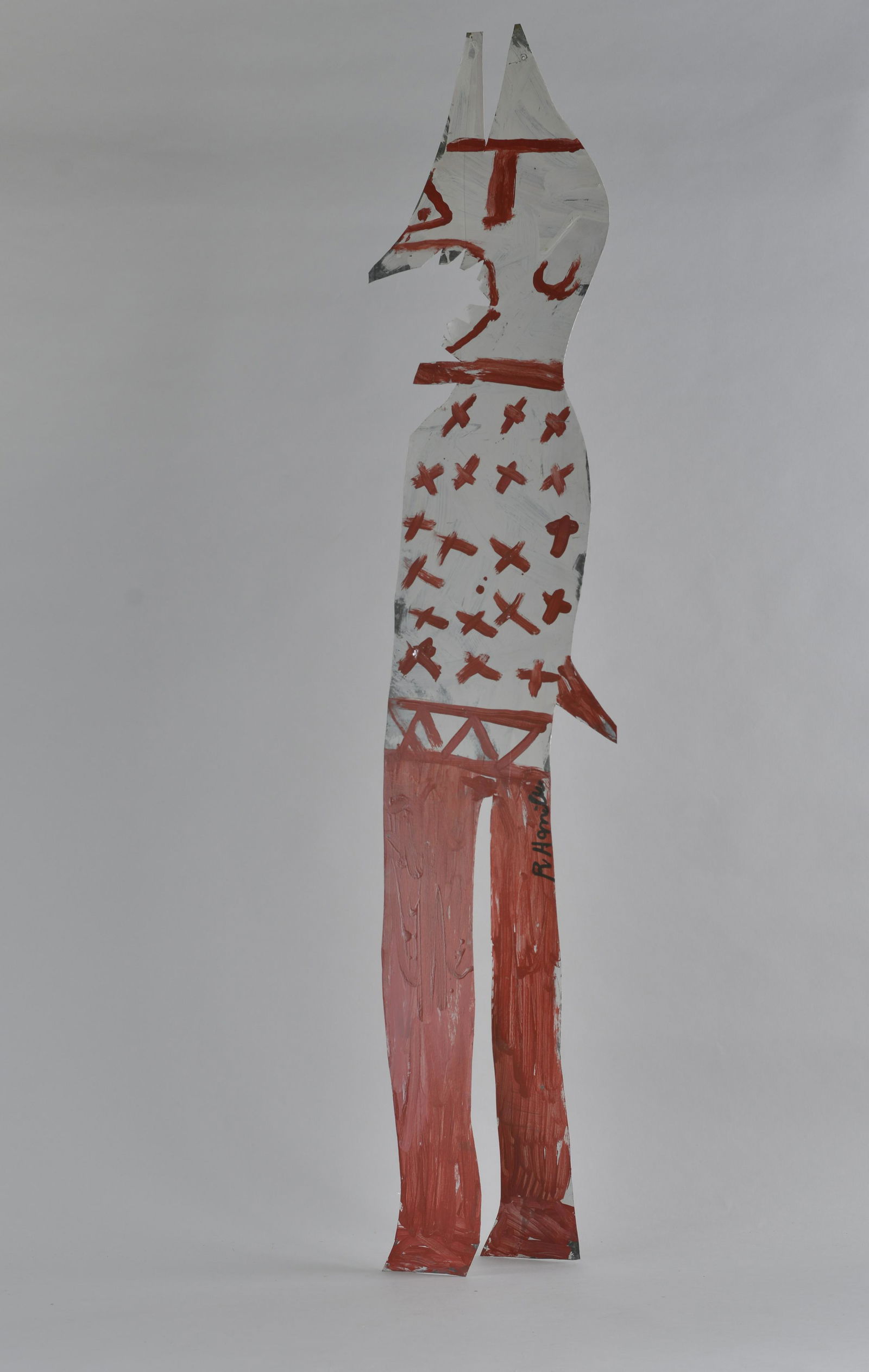 RA Miller folk art tin cut out Devil 48" (red, white) (1 of 10)