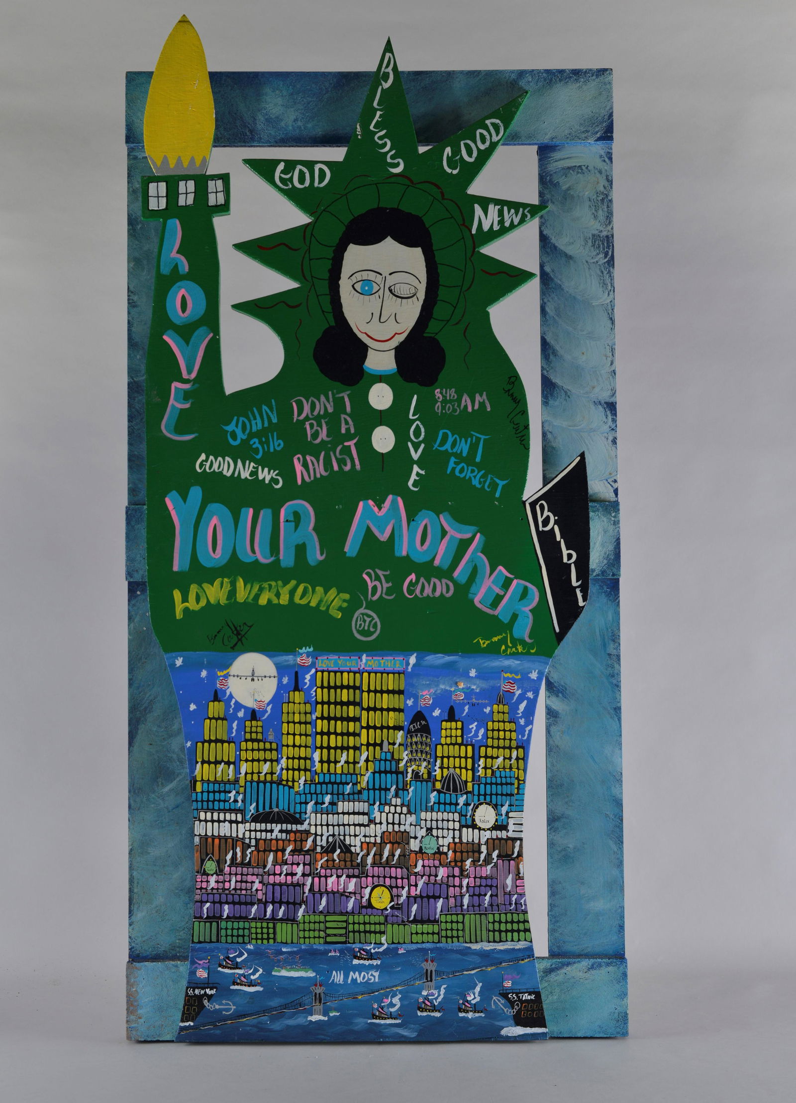 Benny Carter Folk Art Framed Statue of Liberty (1 of 8)