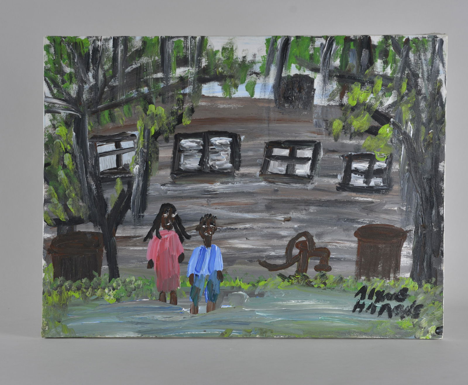 Alyne Harris Painting water pump and house (1 of 5)