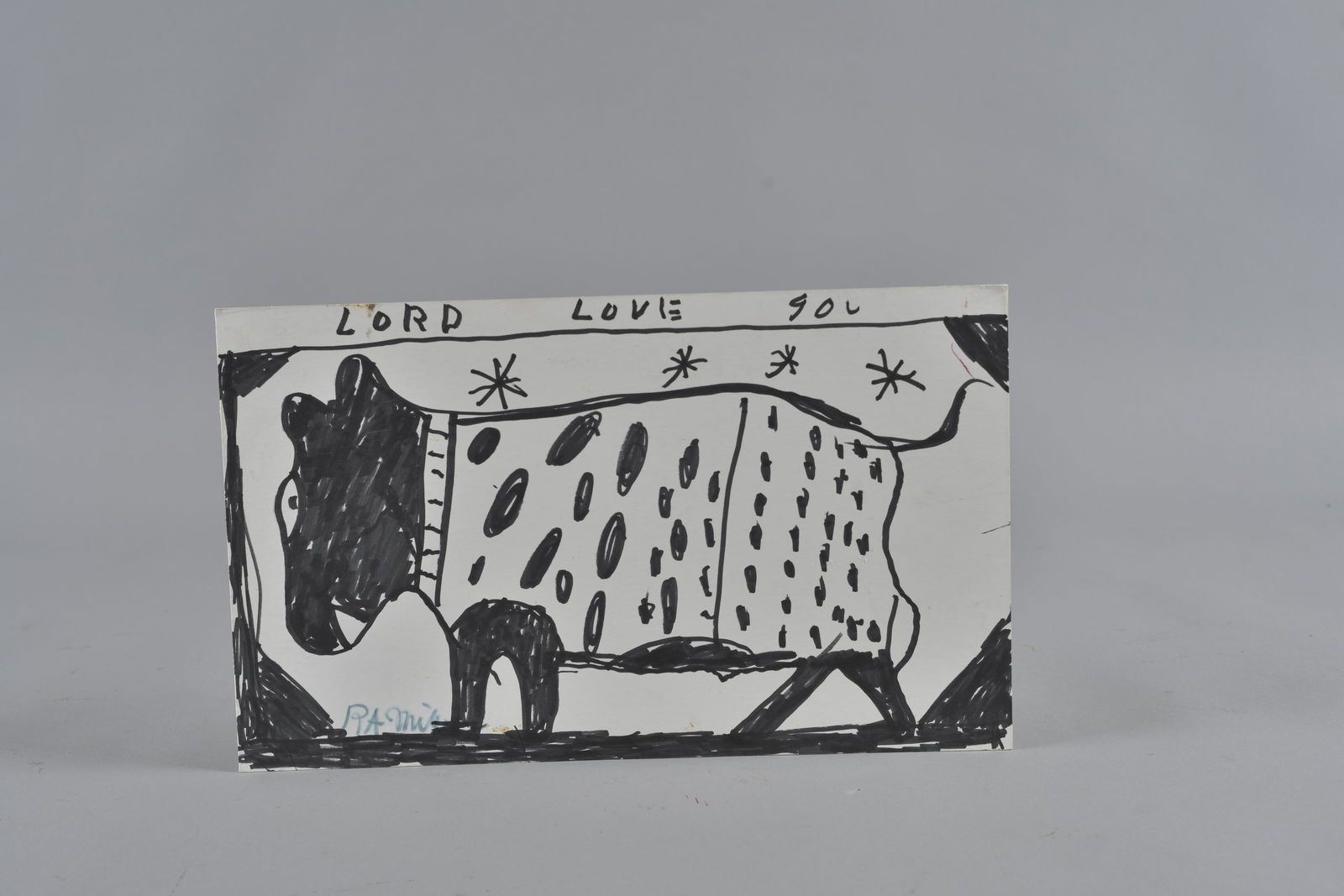 RA Miller drawing Cow or dog (1 of 3)