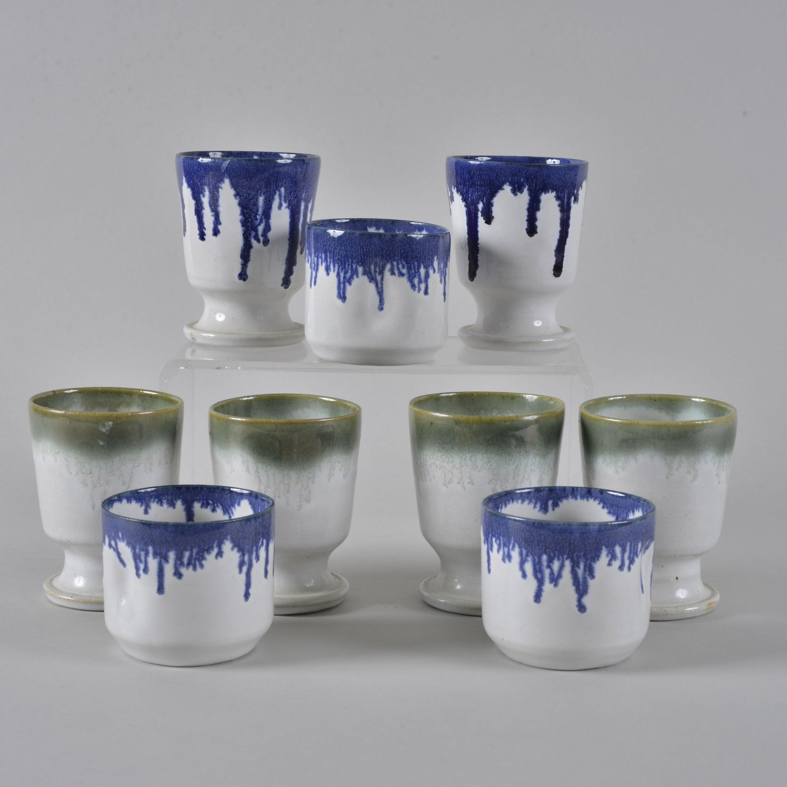 Holly Hill Seagrove pottery cups (9 pieces) (1 of 4)