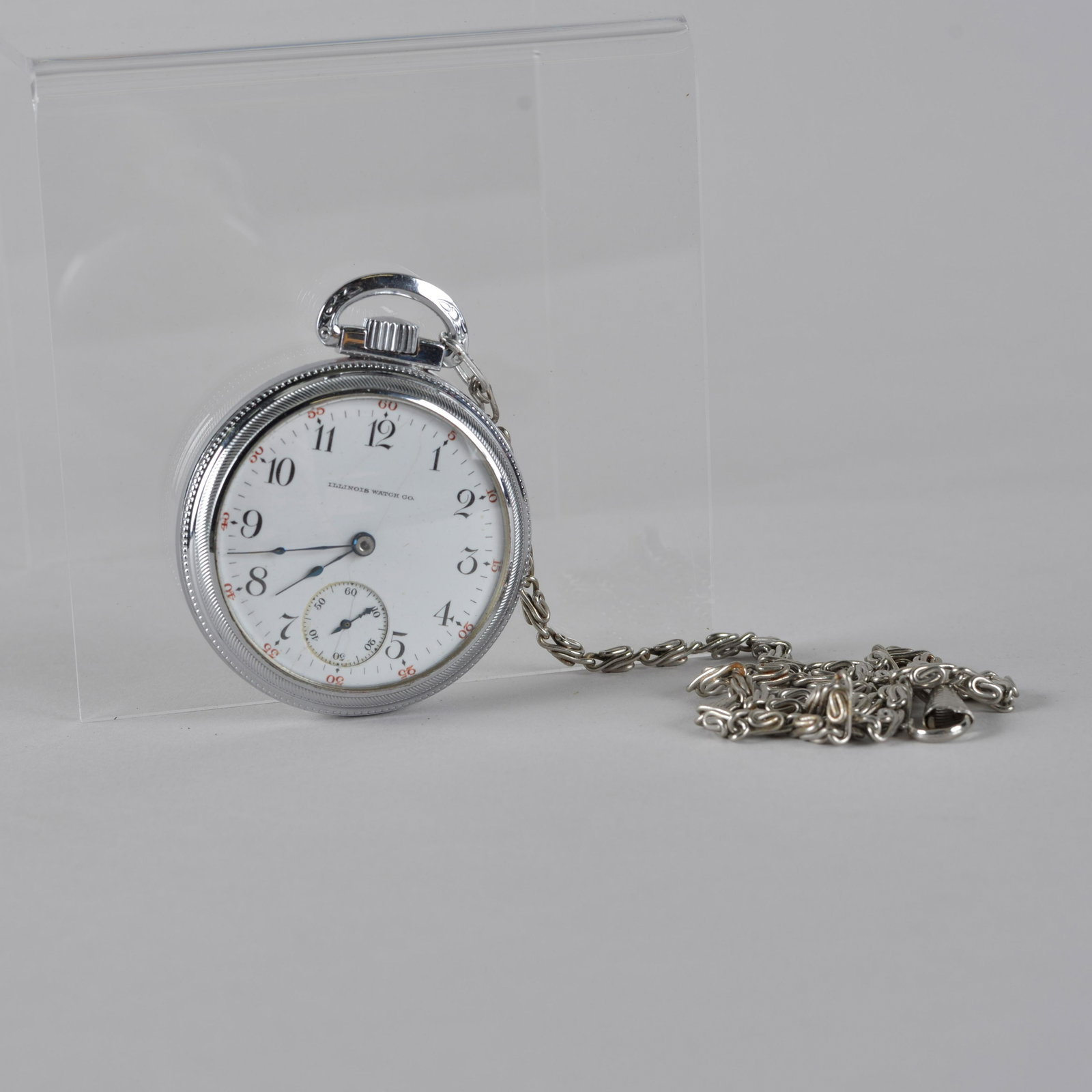 Illinois Lever Set Pocket Watch: signed Illinois watch co. 17 jewel size 18. lever set. serial number 1421860