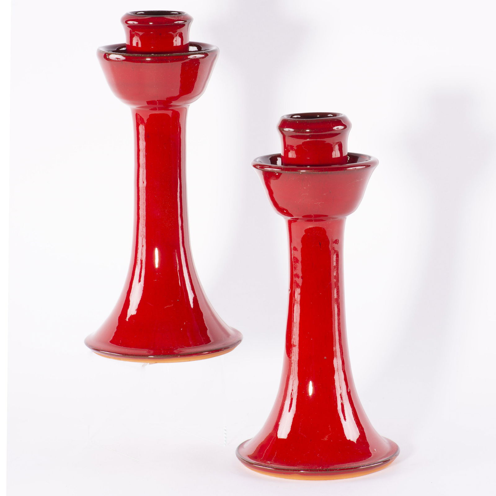 ML Owens Red Glaze Candle Holders (1 of 3)