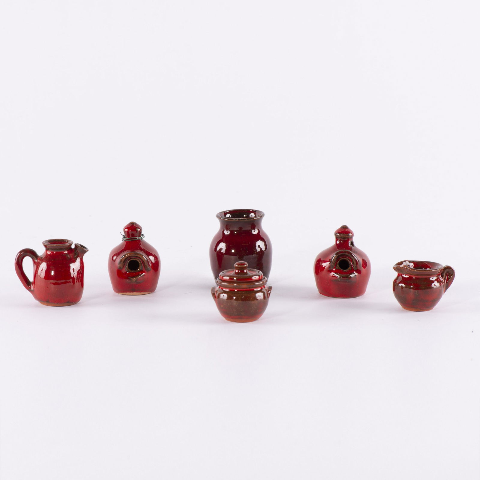 ML Owens Miniature Red Glaze items 6 pcs. (1 of 8)