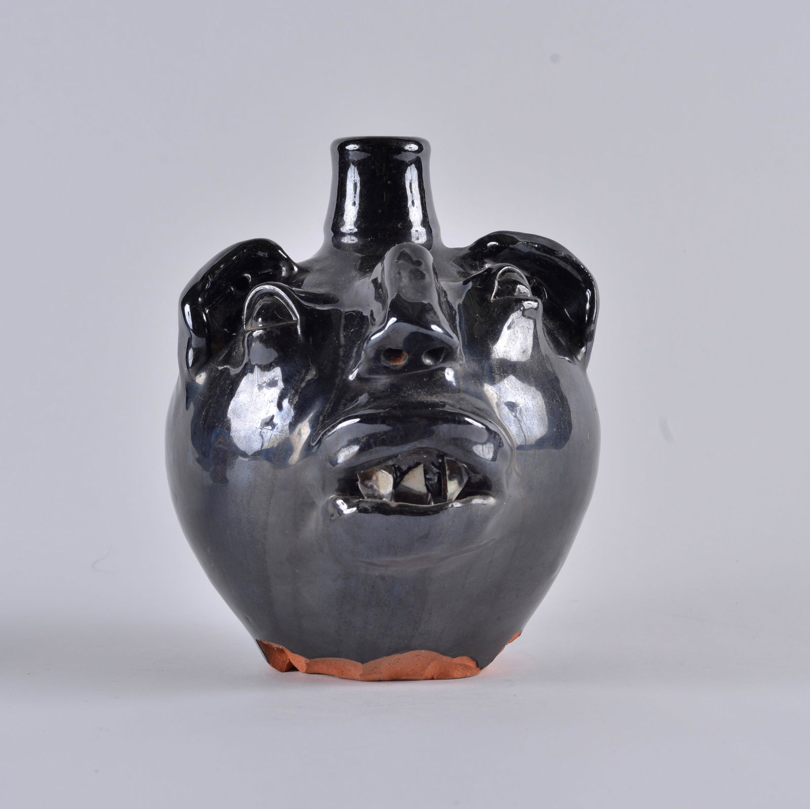 ML Owens Blue Glazed Face Jug (1 of 5)