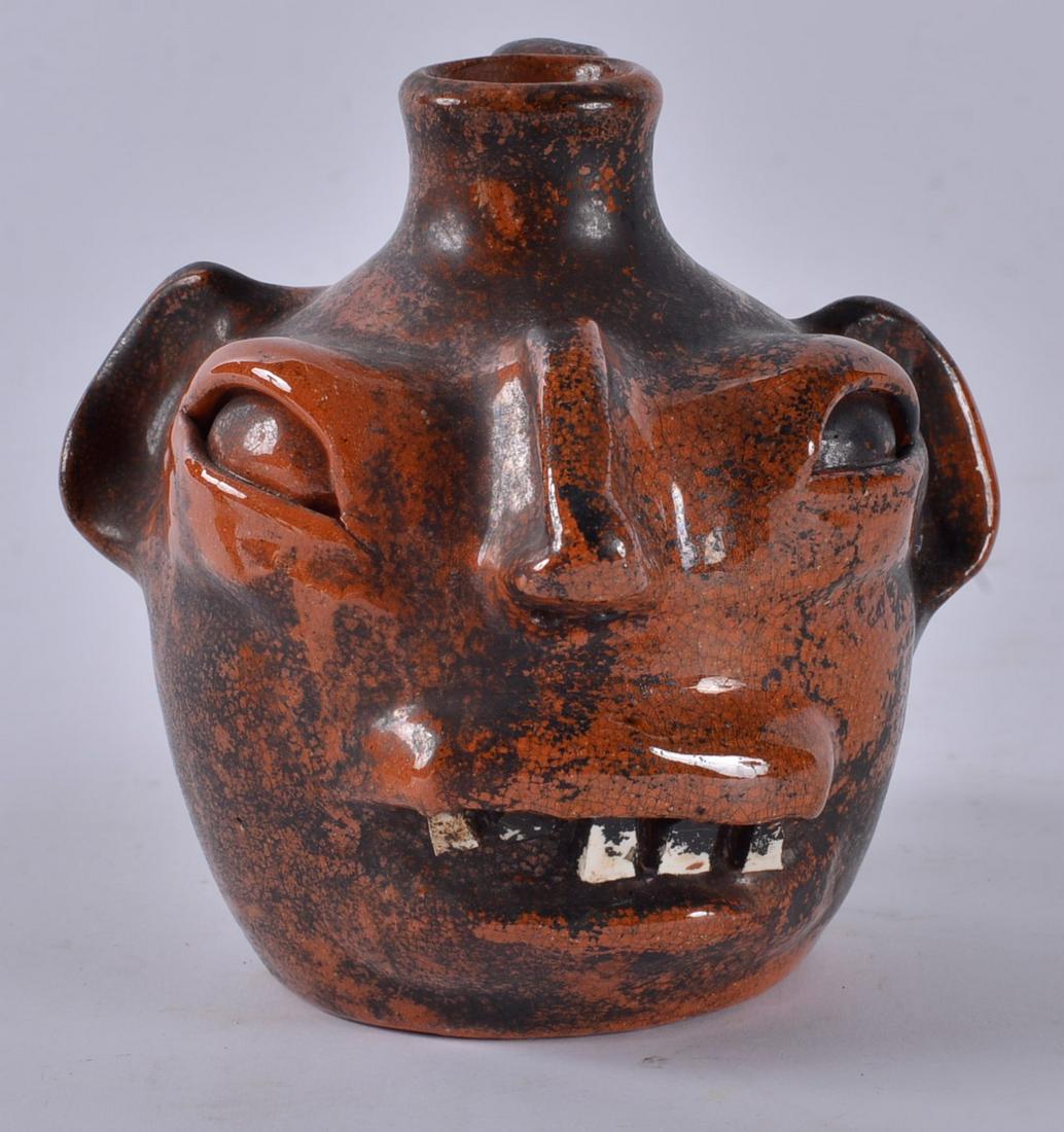 ML Owens Orange? Glaze Small Face Jug (1 of 5)