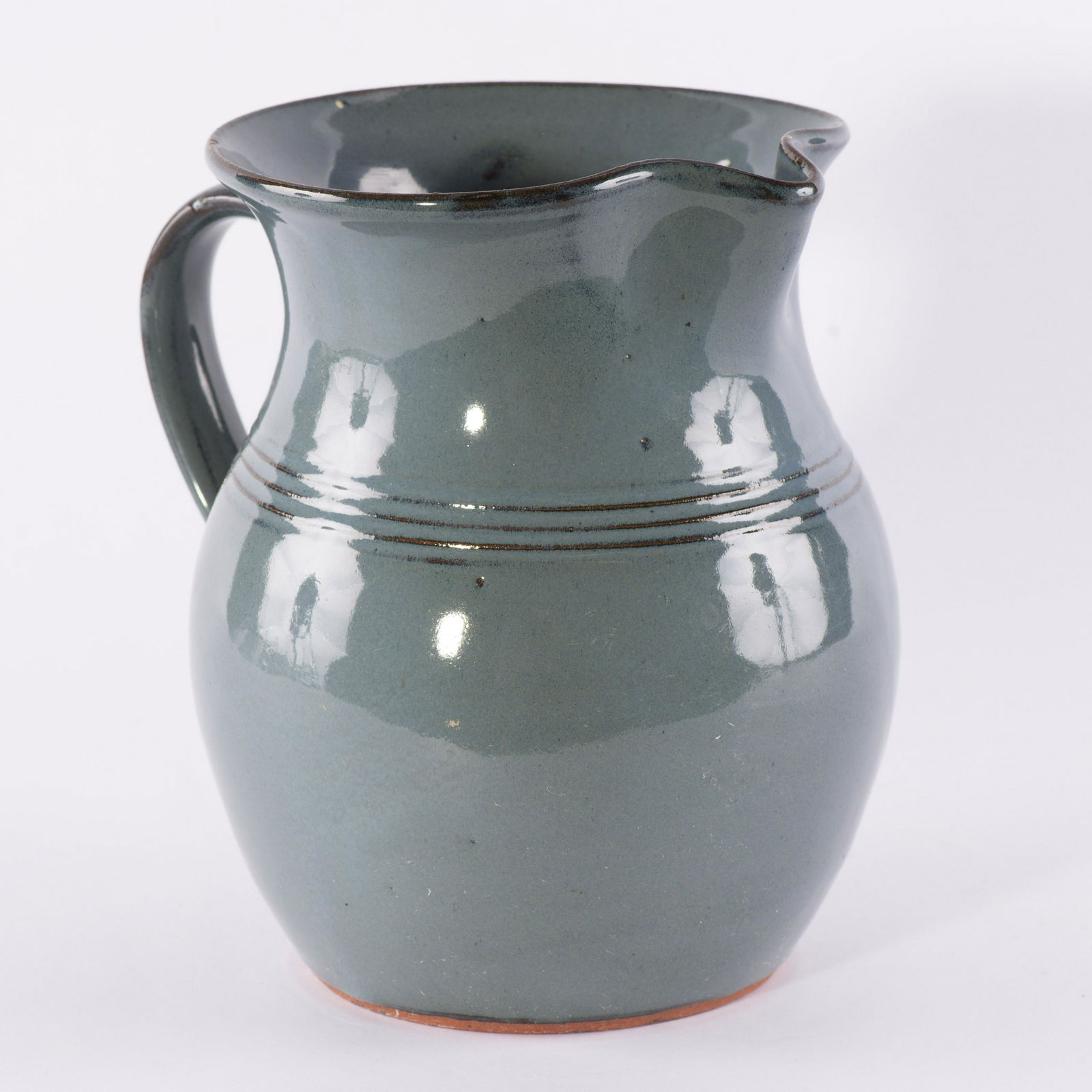 ML Owens Blue Glazed Pitcher (1 of 5)
