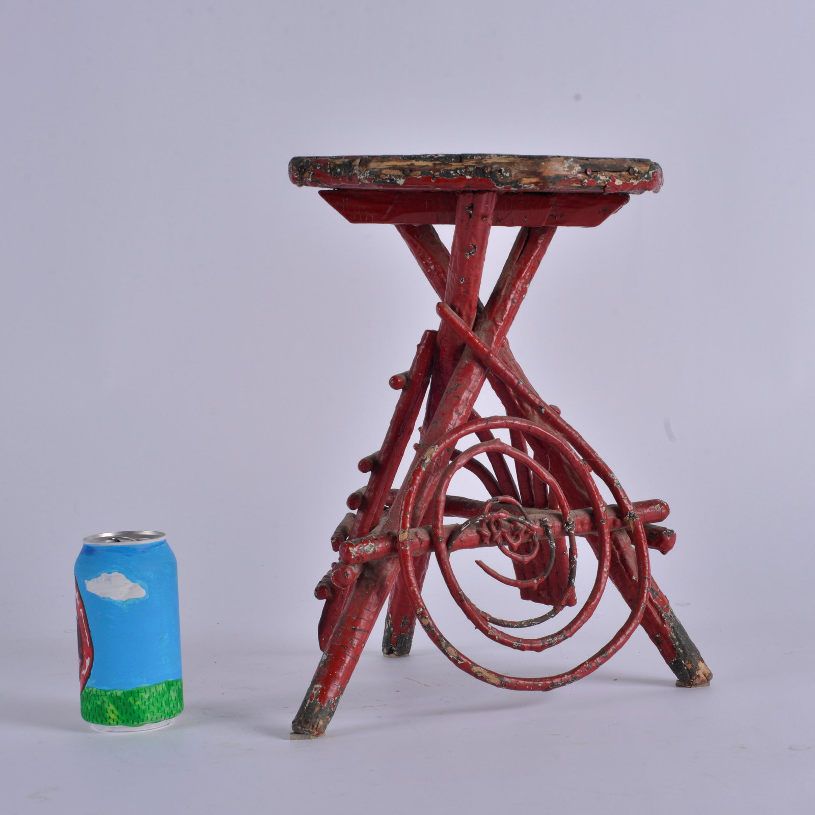 Small Red Painted Twig Art Table (1 of 3)