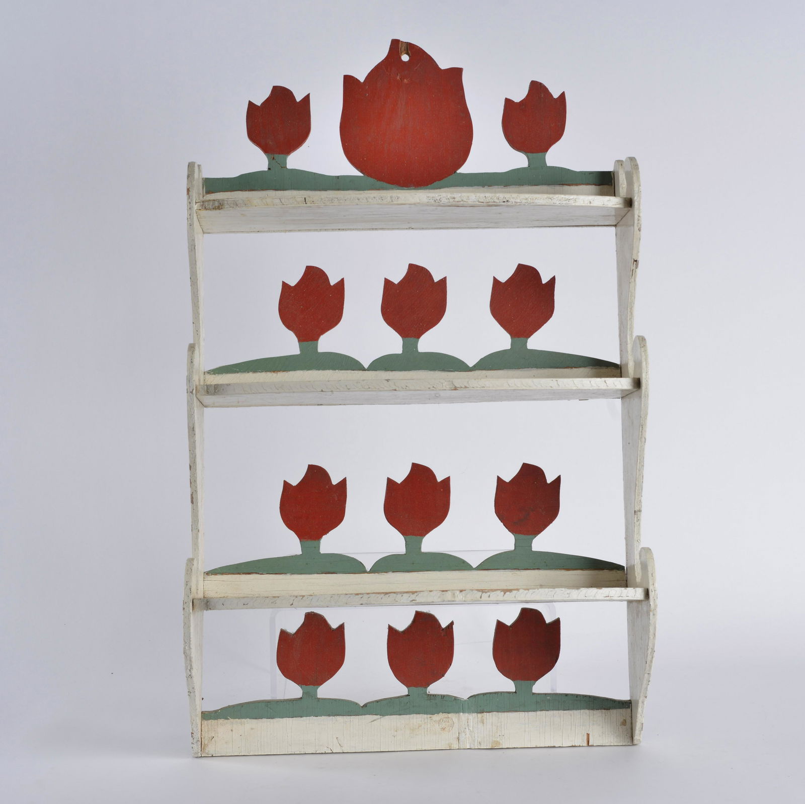White Painted Wall Shelf w/ Tulips (1 of 4)