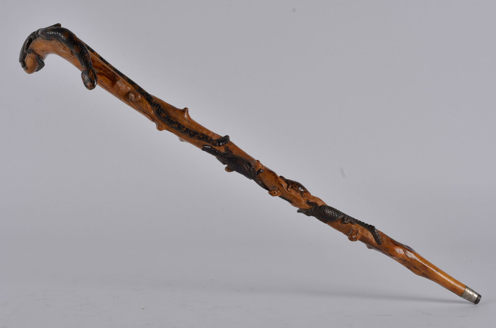 Alligator eating Snake Folk Art Cane (1 of 6)