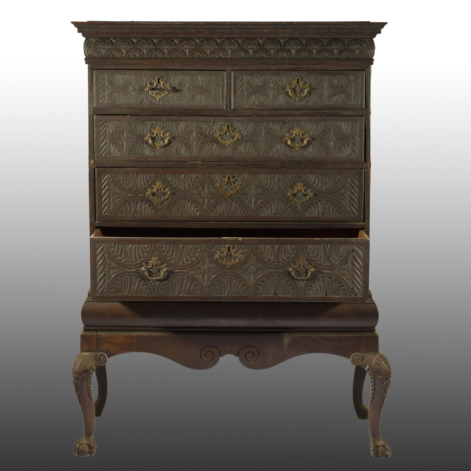 New England Chest on Frame circa 1780 (1 of 8)