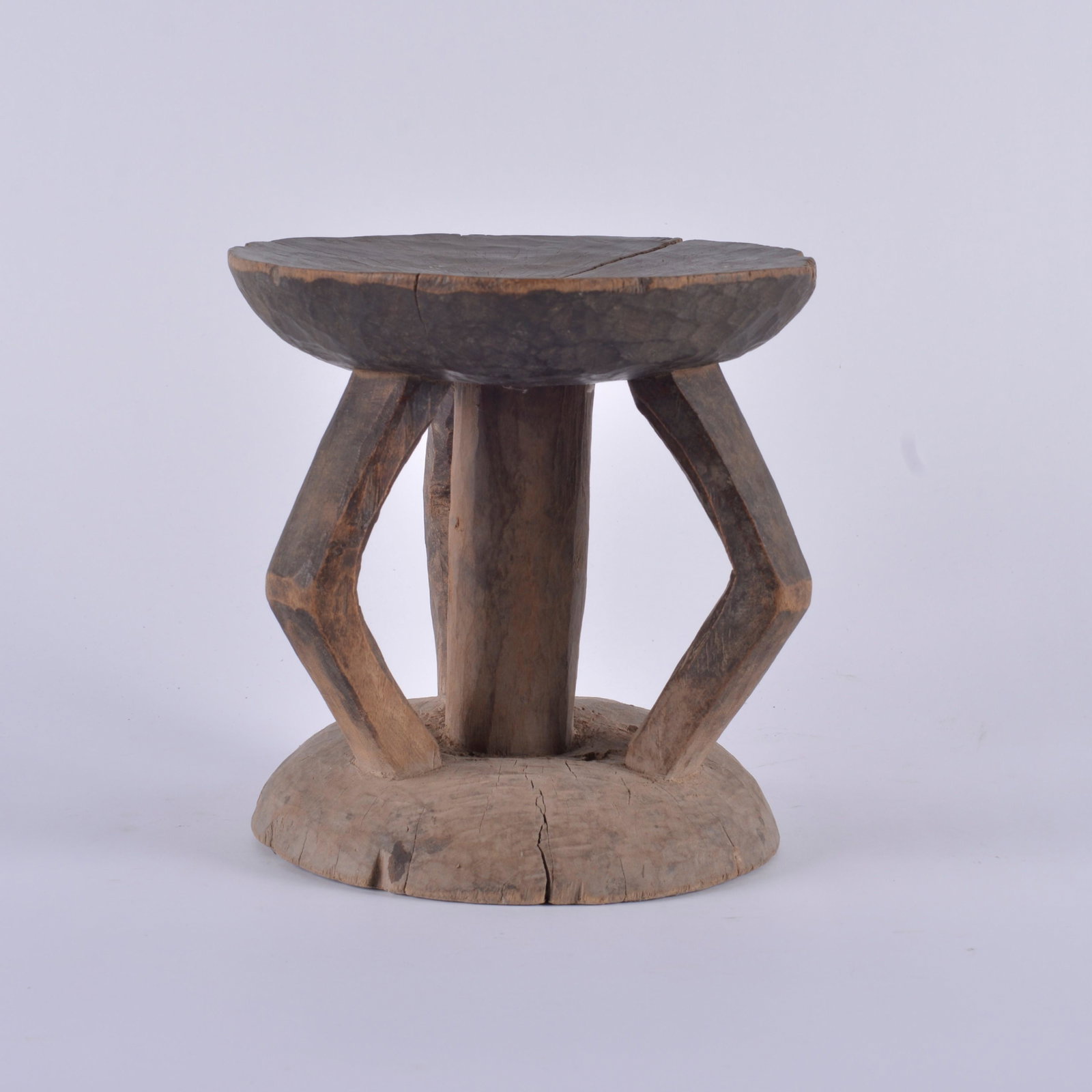 Wooden Hand carved pedestal/stool: Wooden Hand carved pedestal/stool 9" x 9"