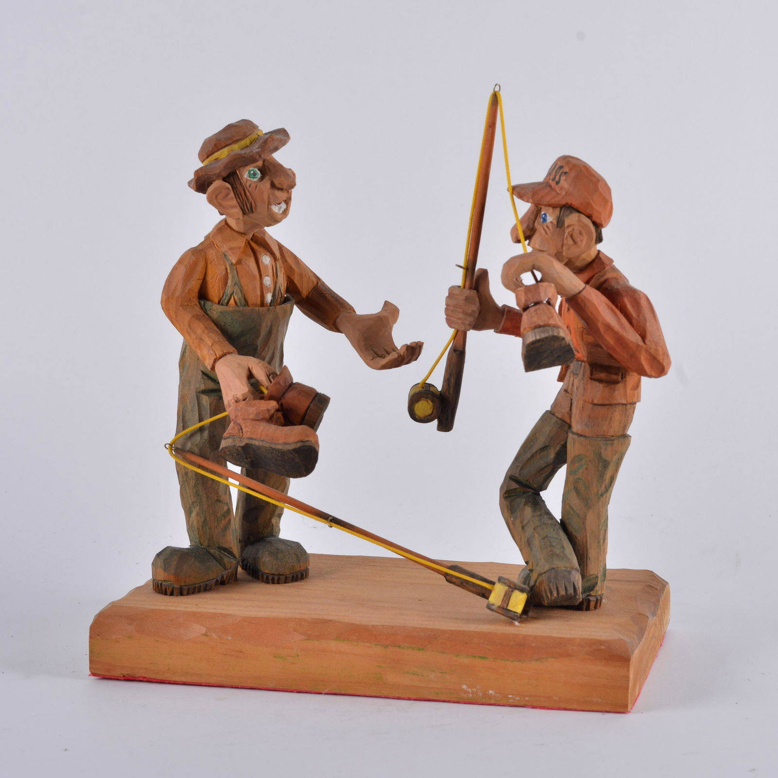 Richard Murrey Wooden Carved two fishermen figures (1 of 4)