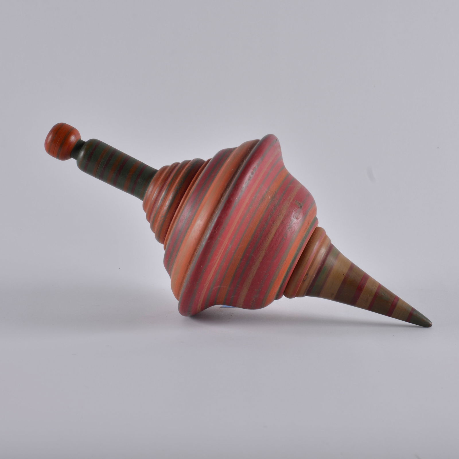 1 large wooden carved toy spinning top (1 of 4)