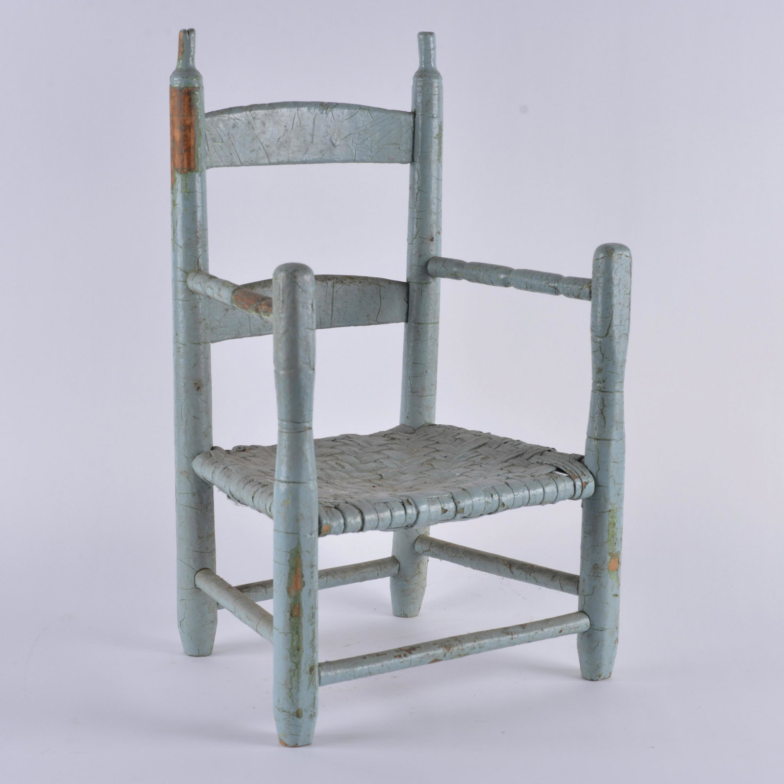 Early child's blue painted chair (1 of 6)