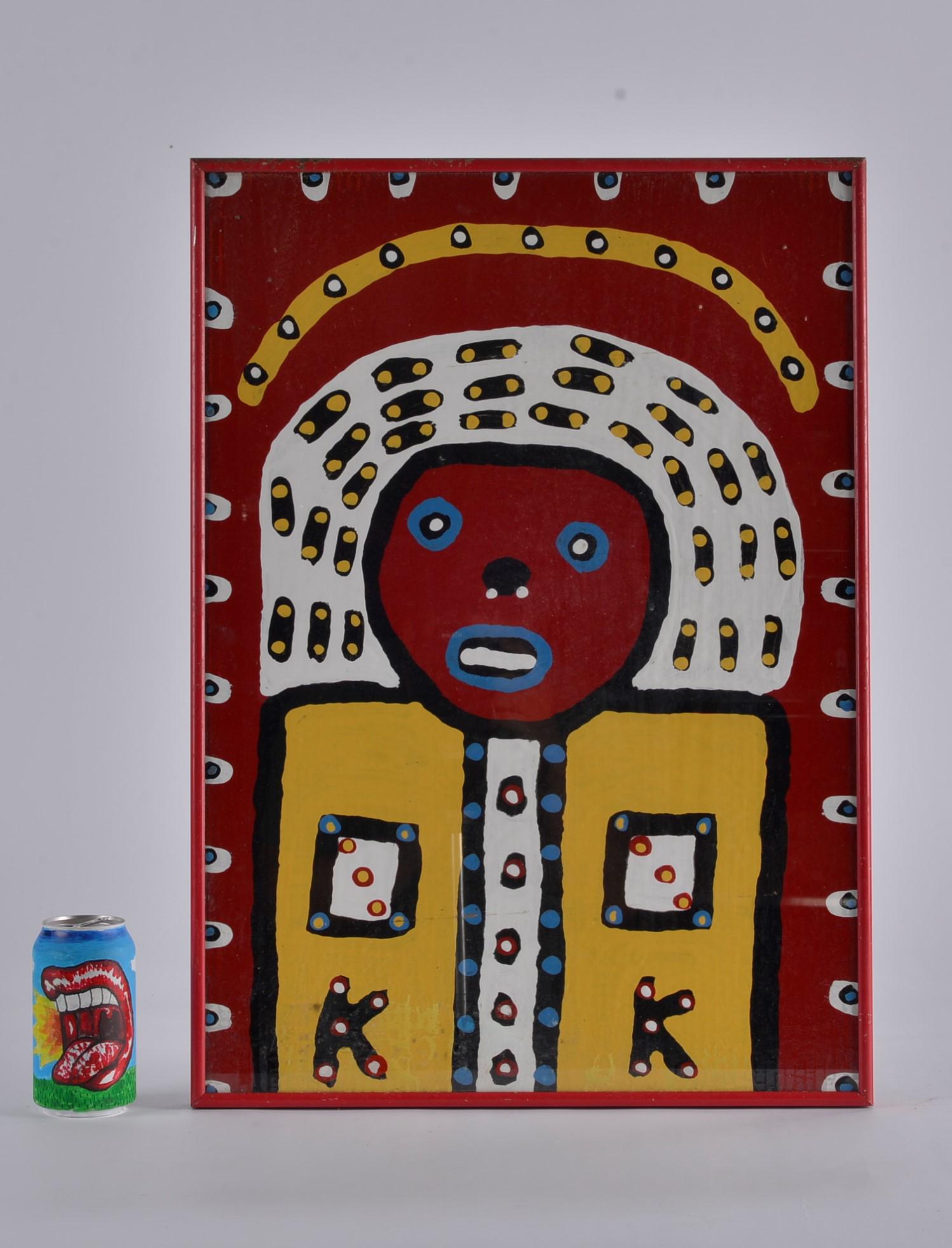 Richard Burnside Folk Art painting on cardboard (1 of 4)