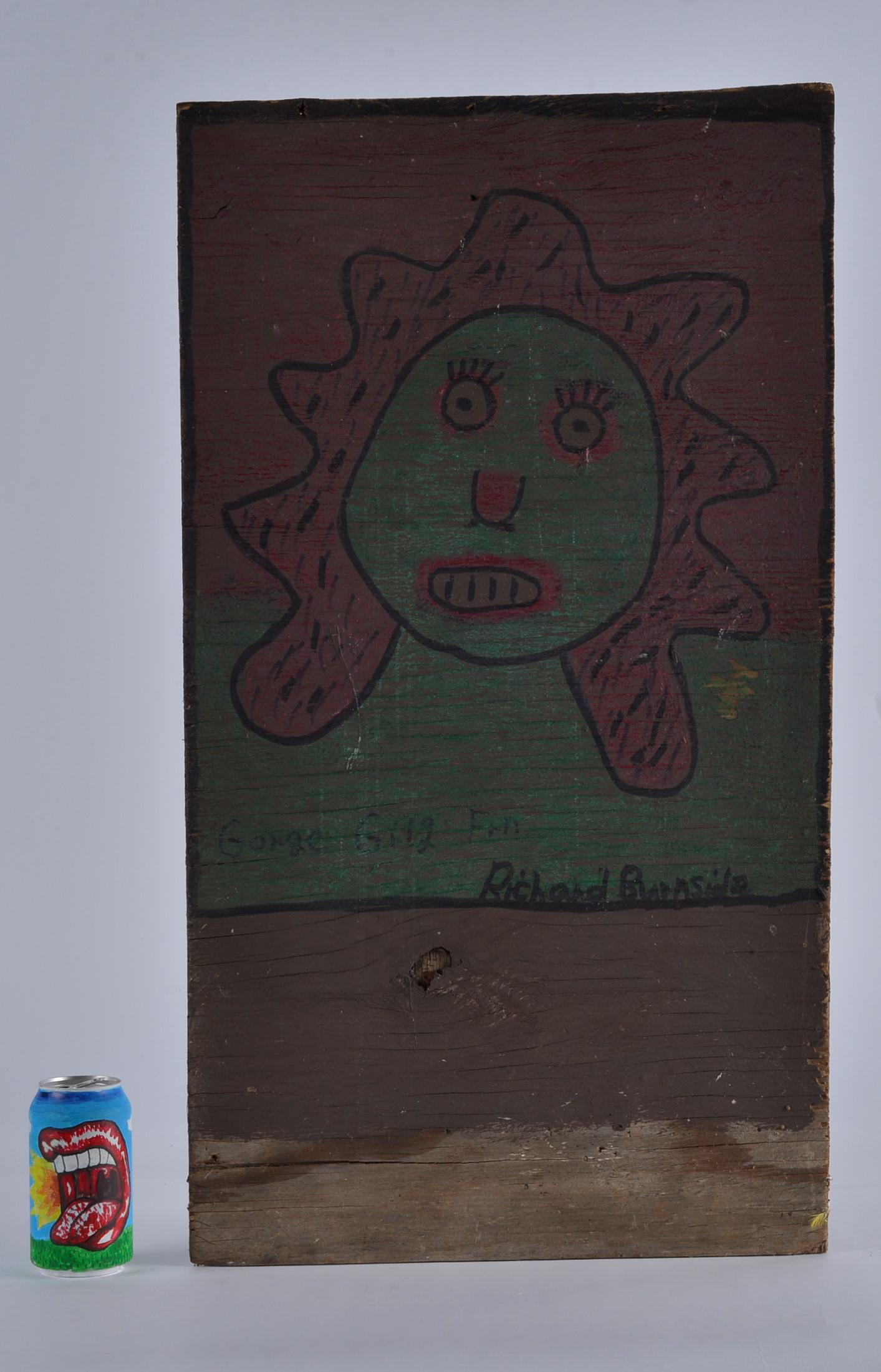 Richard Burnside Folk Art paint marker & crayon face (1 of 4)
