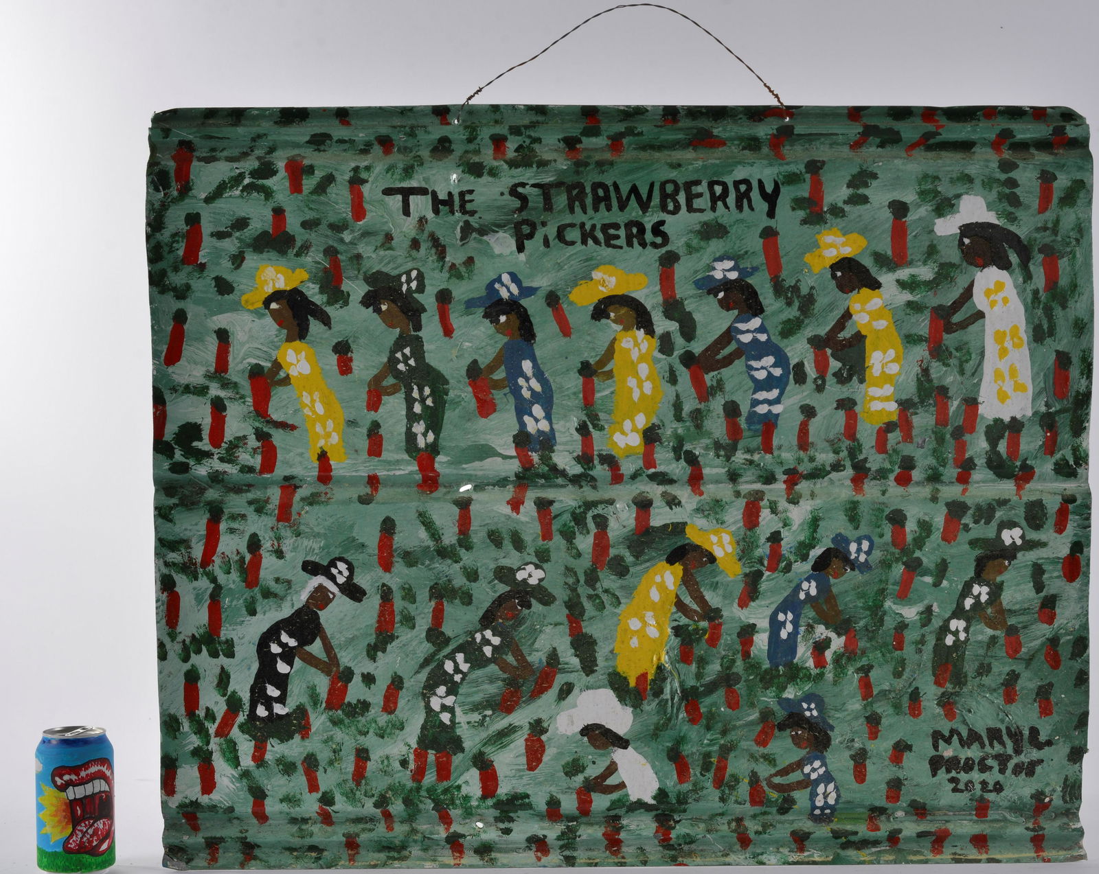 Mary L Proctor Painting on tin (strawberry pickers) (1 of 8)