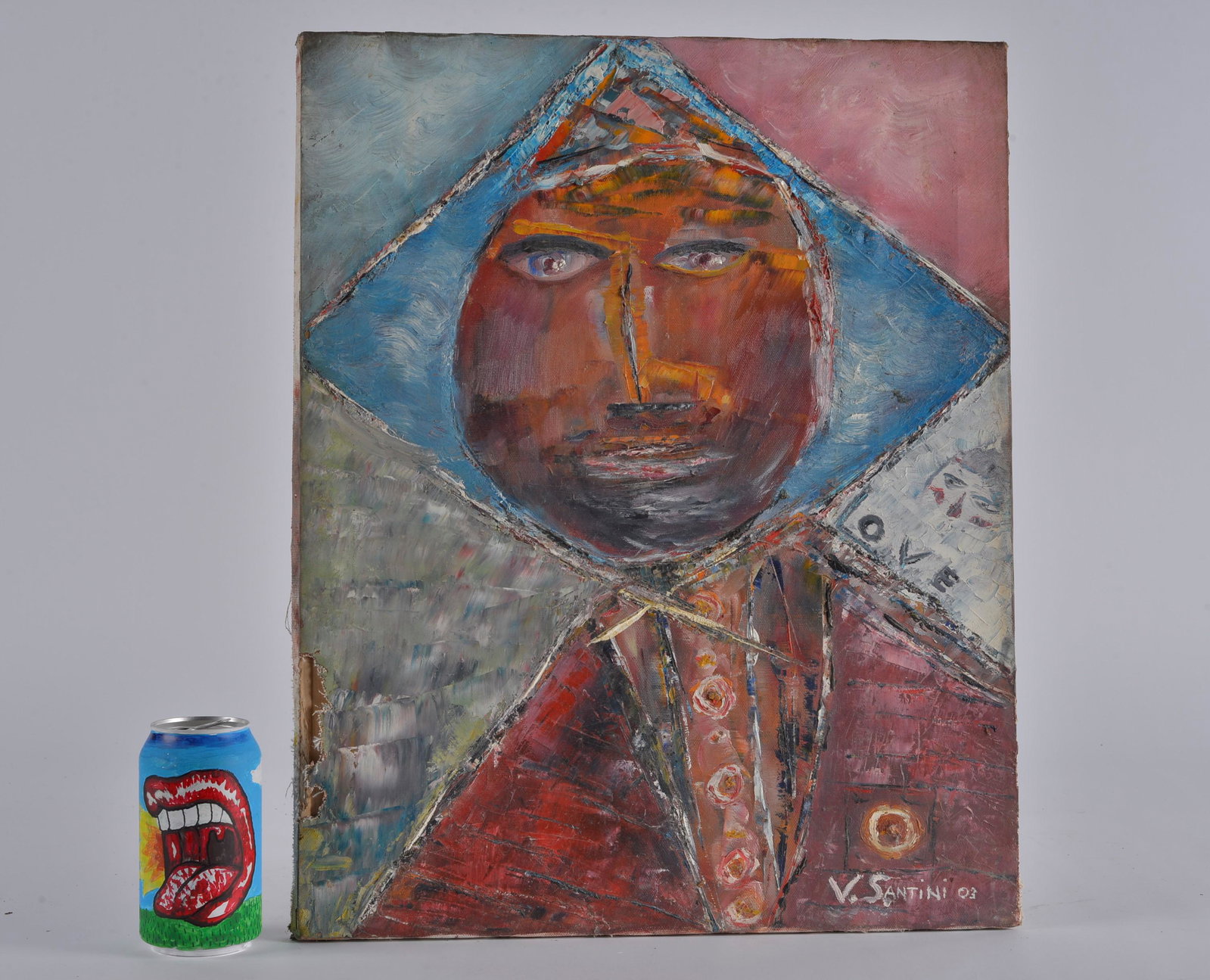 Vittorio Santini Painting (self portrait): acrylic on canvas. Self portrait. 16" x 20"