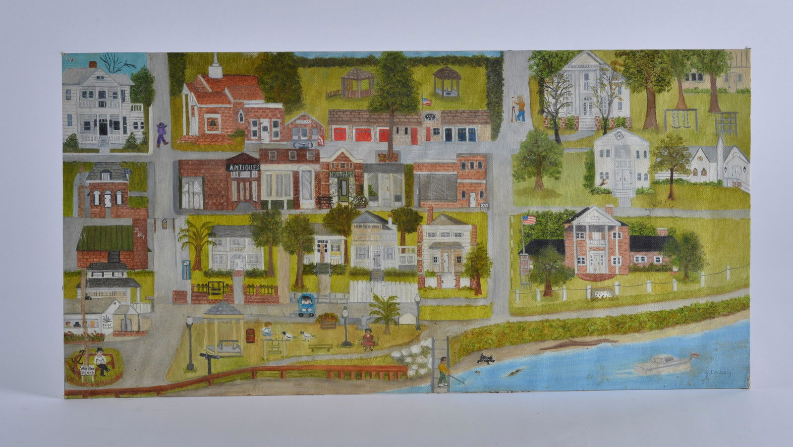 Mrs. Casey Southport, NC painting: painting on artist board. Painting of southport, NC - 24" x 12"