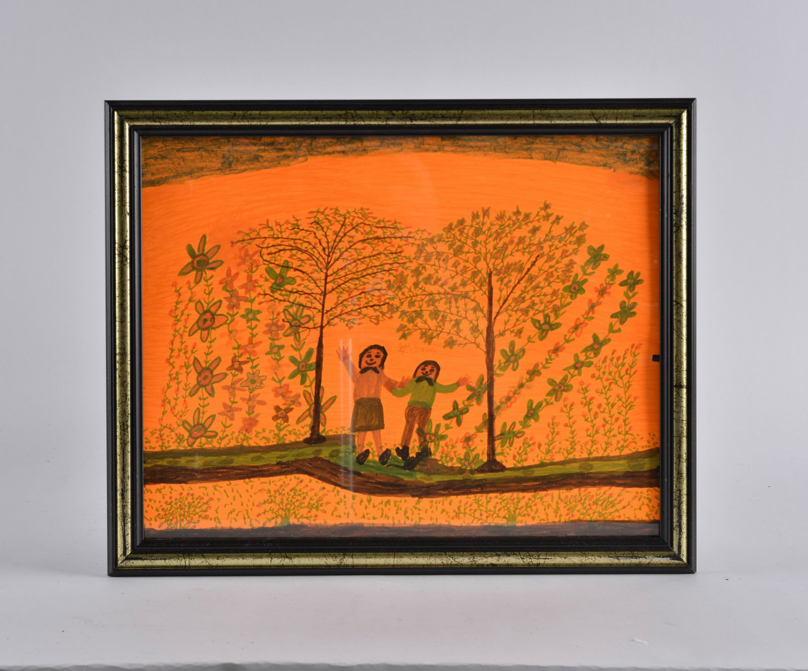 Joe mabe marker on paper (orange): 16" x 12"