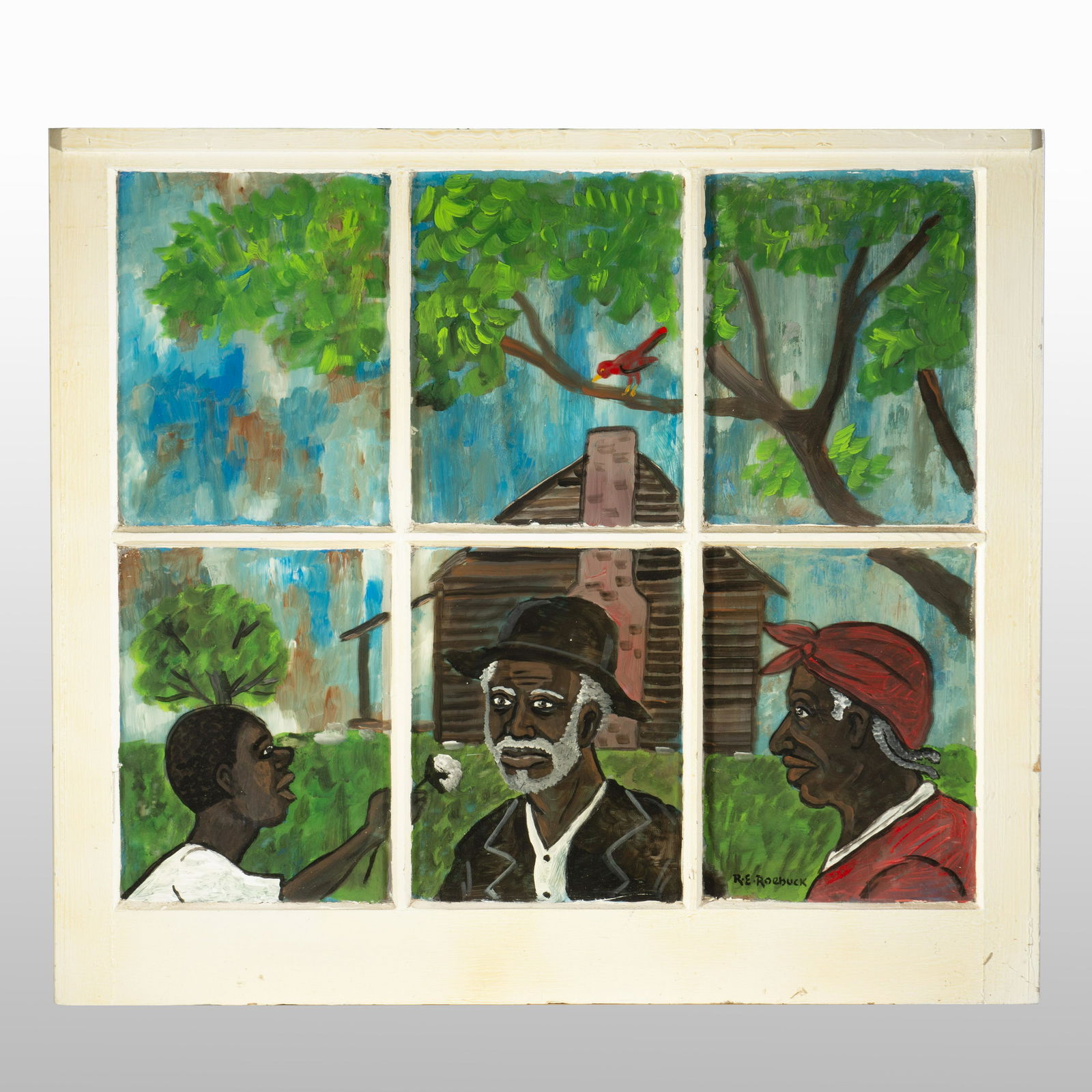 Richard E Roebuck Painting (old window) (1 of 2)